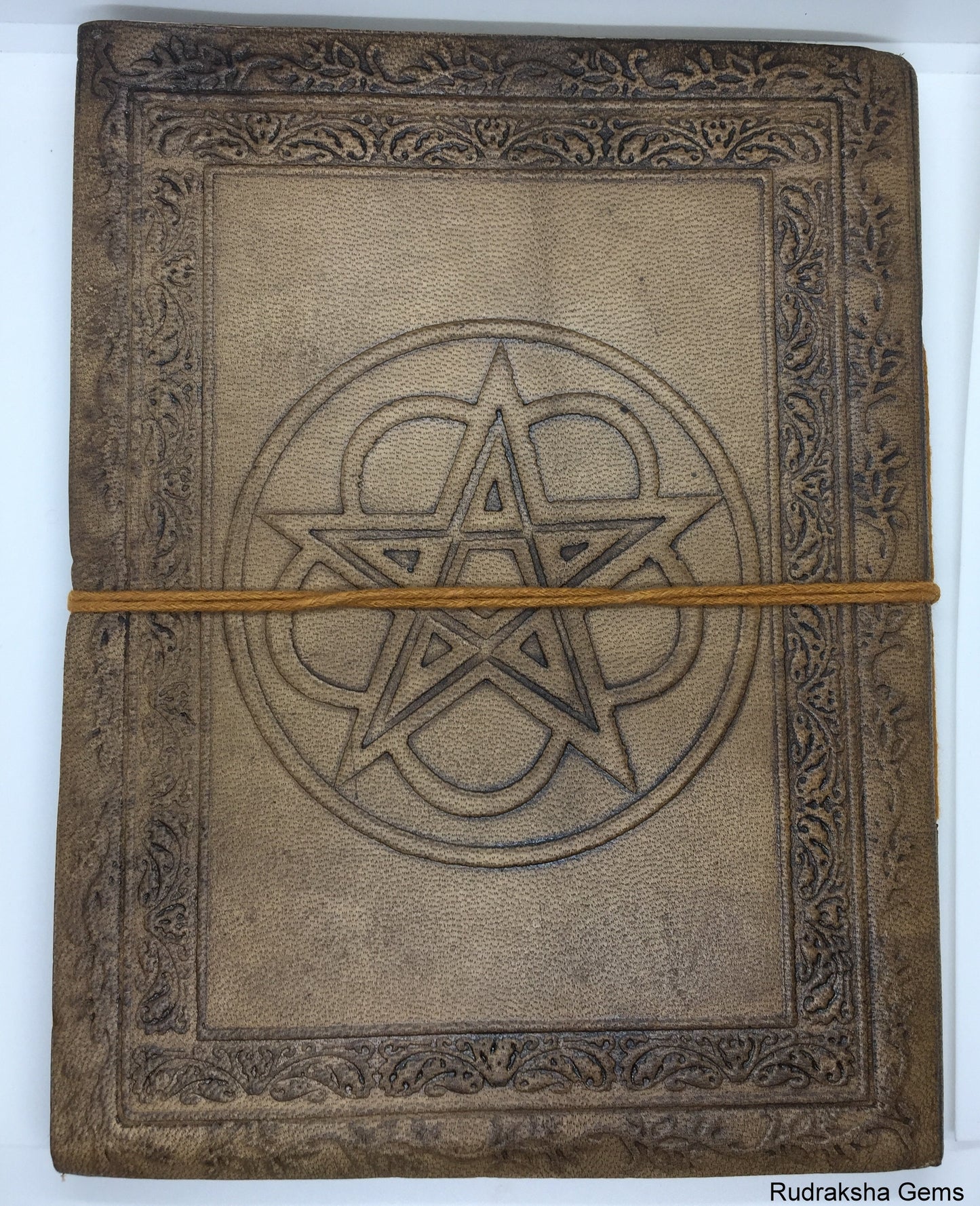 Book Of Shadows -  Leather Pentagram 20 cm High 64 Pages Diary, Nemesis Now, Handmade Notebook Diary, Pentacle Notebook, Wiccan Journal