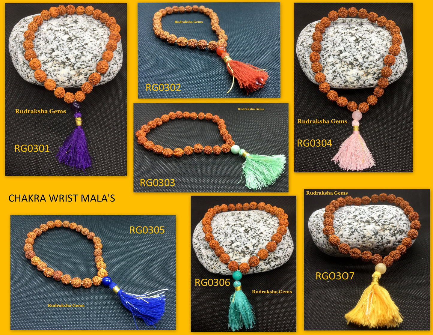 Rudraksha Wrist Mala purified & blessed mala, Rudraksha Tassel Bracelet, Rudraksh Chakra Guru Bead Wrist Mala Bracelet, Shiva Japa Mala Bead