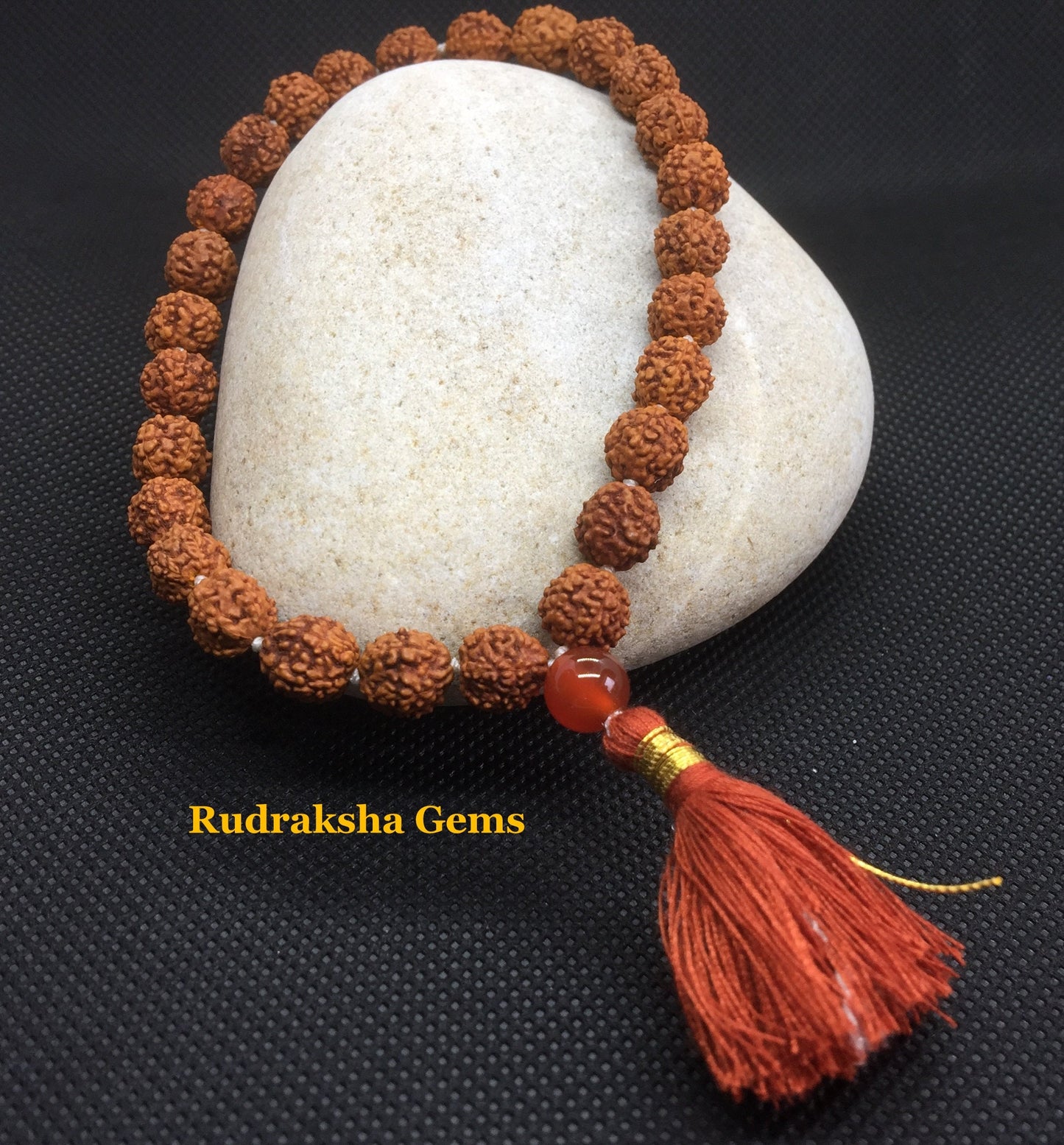 Rudraksha Wrist Mala purified & blessed mala, Rudraksha Tassel Bracelet, Rudraksh Chakra Guru Bead Wrist Mala Bracelet, Shiva Japa Mala Bead