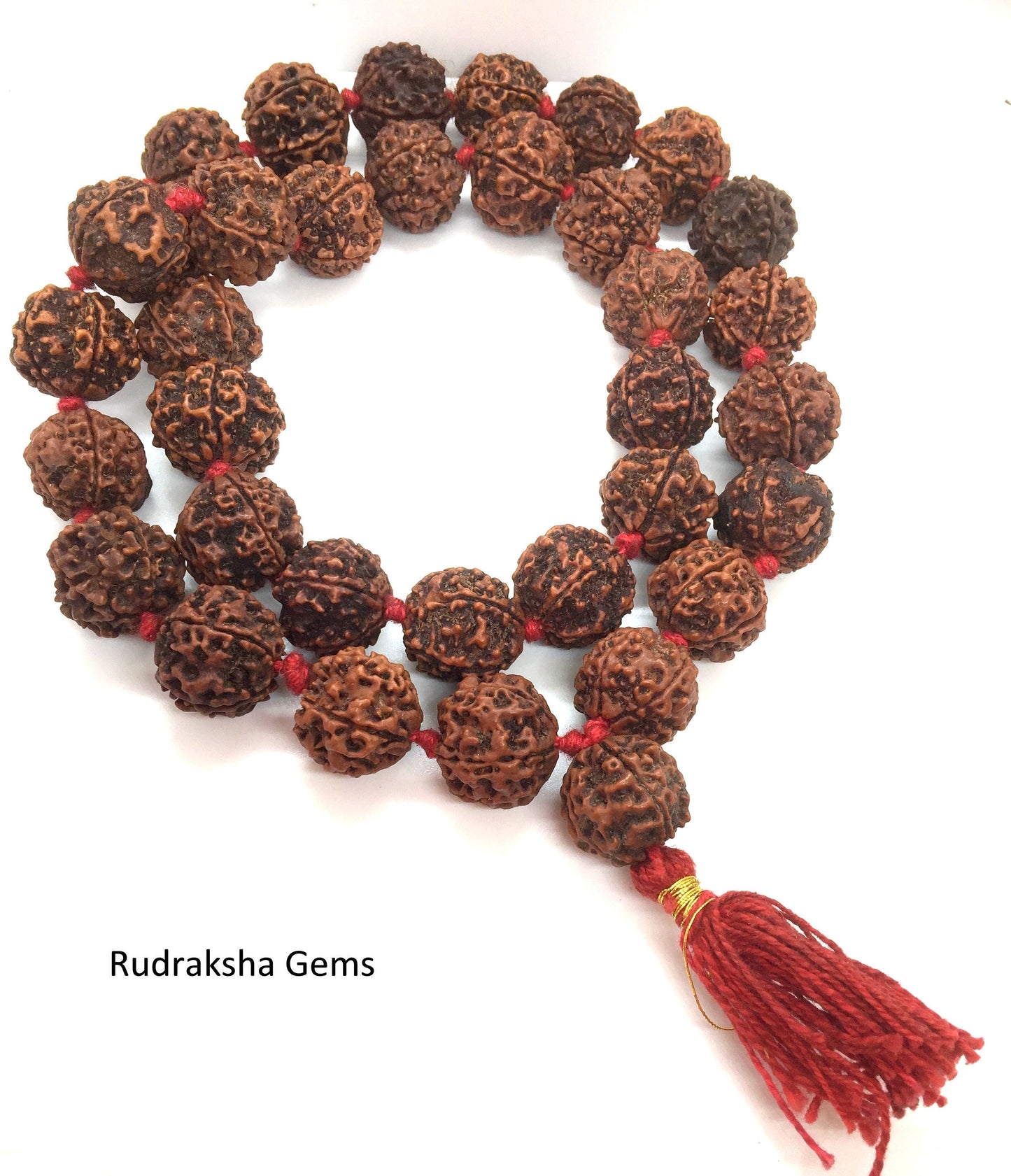 5 Facet Five Mukhi Rudraksha Mala -  Kantha Jupiter Siddha Mala 33+1 Nepalese Collector Rudrraksh Japa Beads - Meditation Shiva Rosary Rare