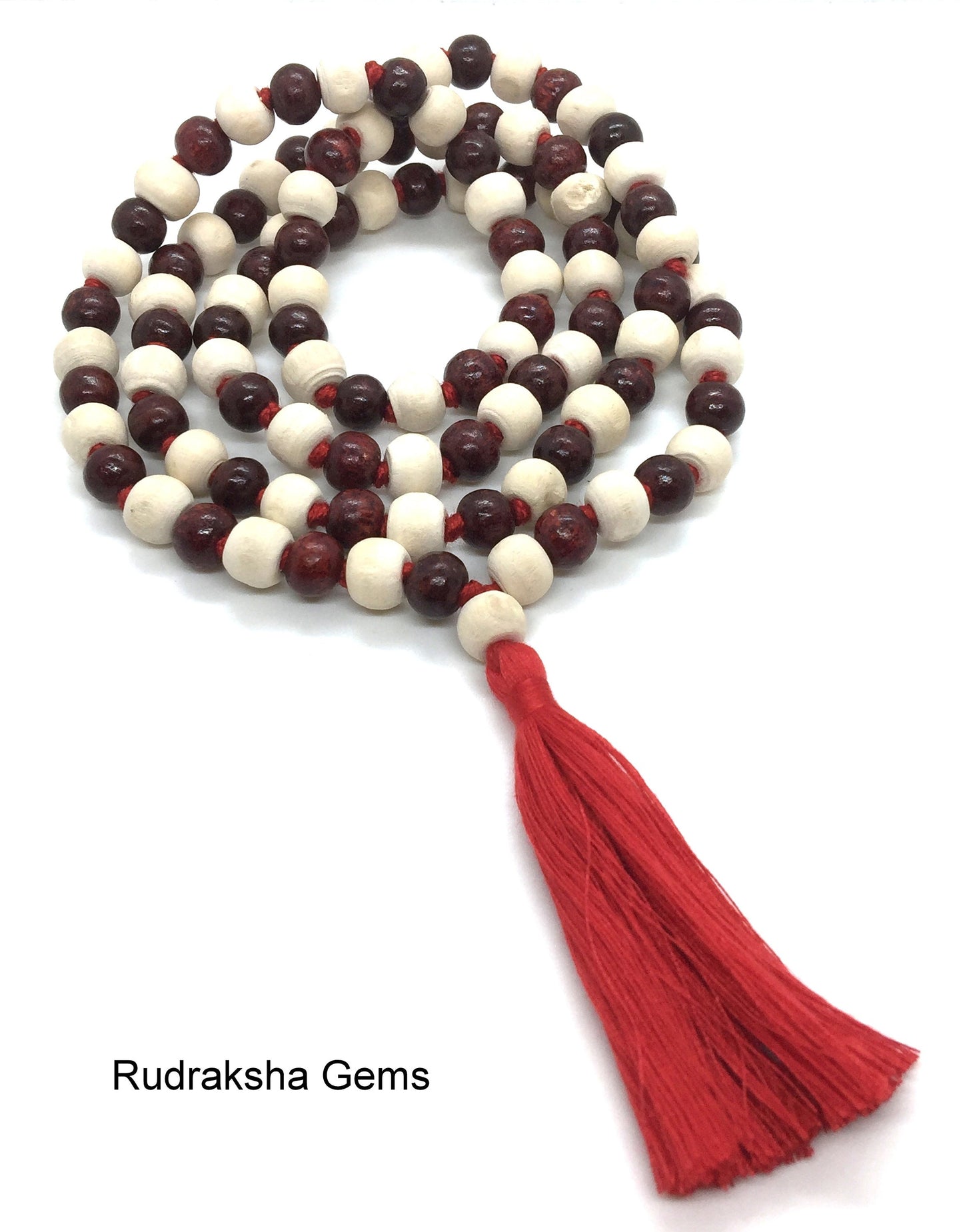 Tulsi Rosewood Japa Mala - Rosewood Tulsi Beads Mala - Sandalwood necklace- Tulsi necklace - Hindu Buddhist Japa Long Tassel Mala 108 Beads