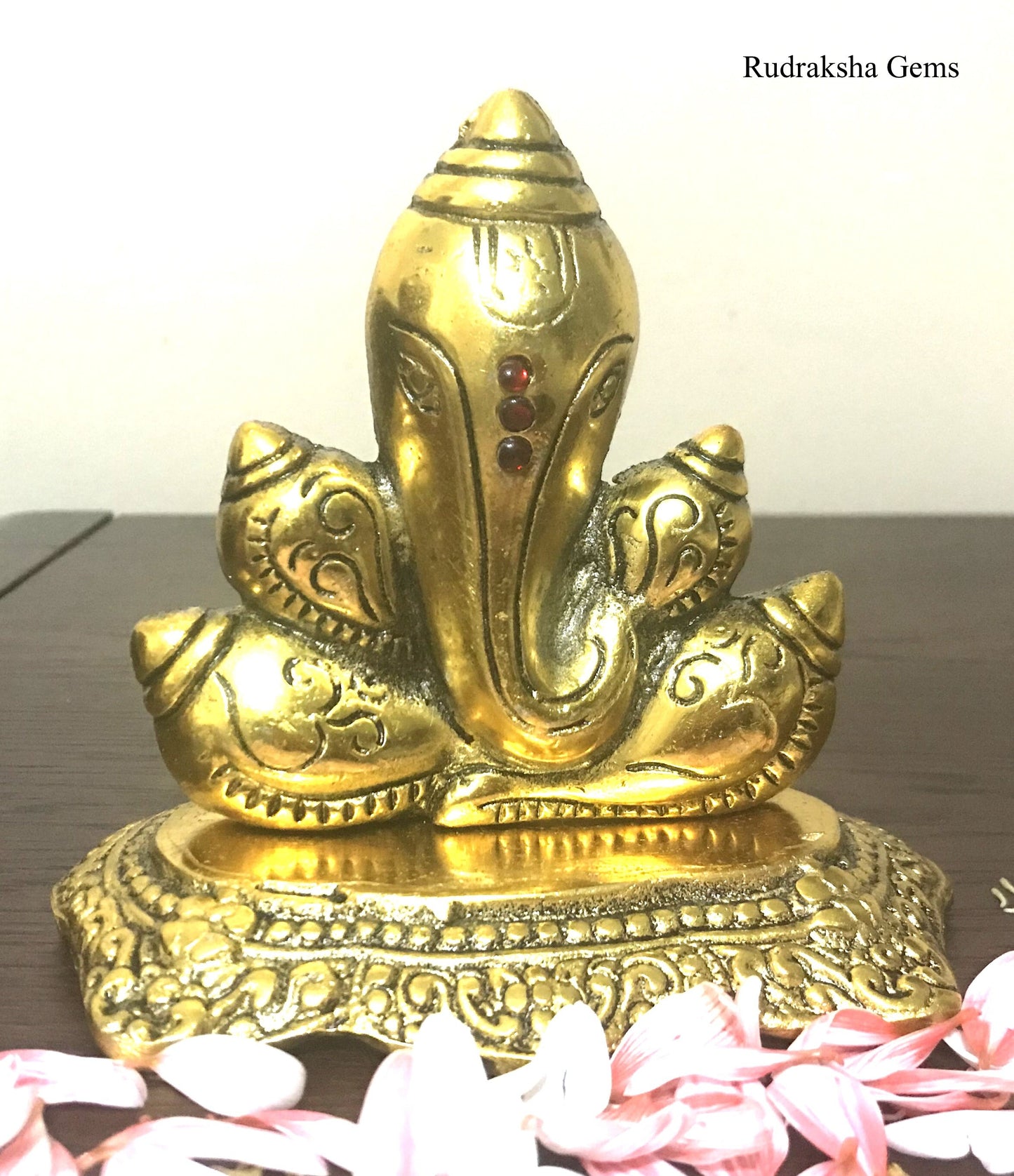 GANESHA Statue GANPATI Idol GANESH Om Lord Elephant Hindu God, Ganesha On Counch Puja Antique White Metal Idol Statue  Beautiful Gift Rare