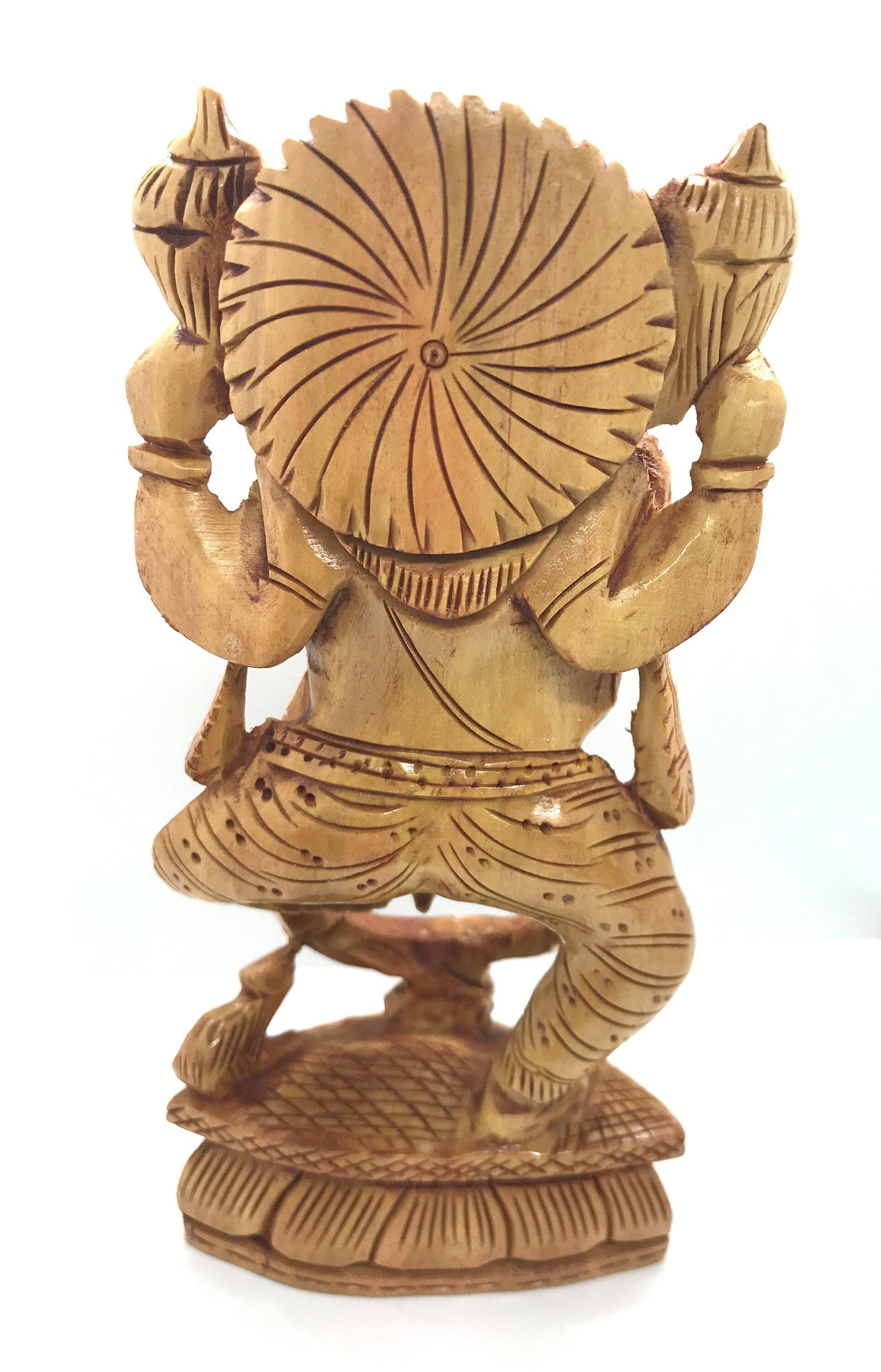 GANESHA Statue - Ganesh wooden idol - GANPATI wooden hand carved 6 inches statue - Hindu Elephant God GANESH - good luck success prosperity