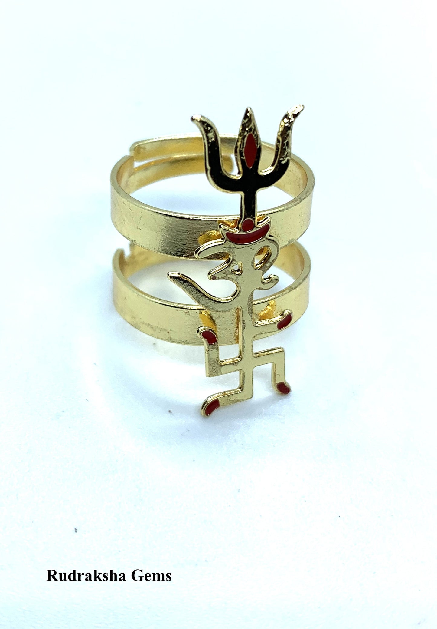 TRISHAKTI Ring, Trishul Ring, Bohemian Indian Ethnic Artisan Adjustable Ring, OHM AUHM Yantra Mantra Meditation for peace, Gift for him her