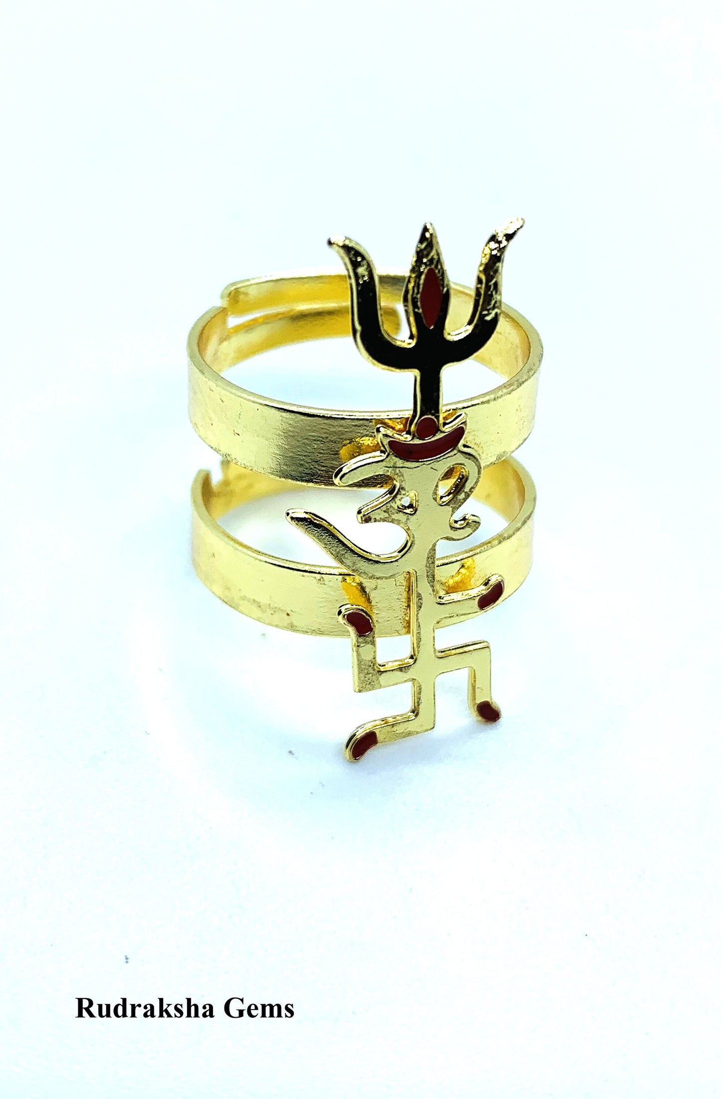 TRISHAKTI Ring, Trishul Ring, Bohemian Indian Ethnic Artisan Adjustable Ring, OHM AUHM Yantra Mantra Meditation for peace, Gift for him her