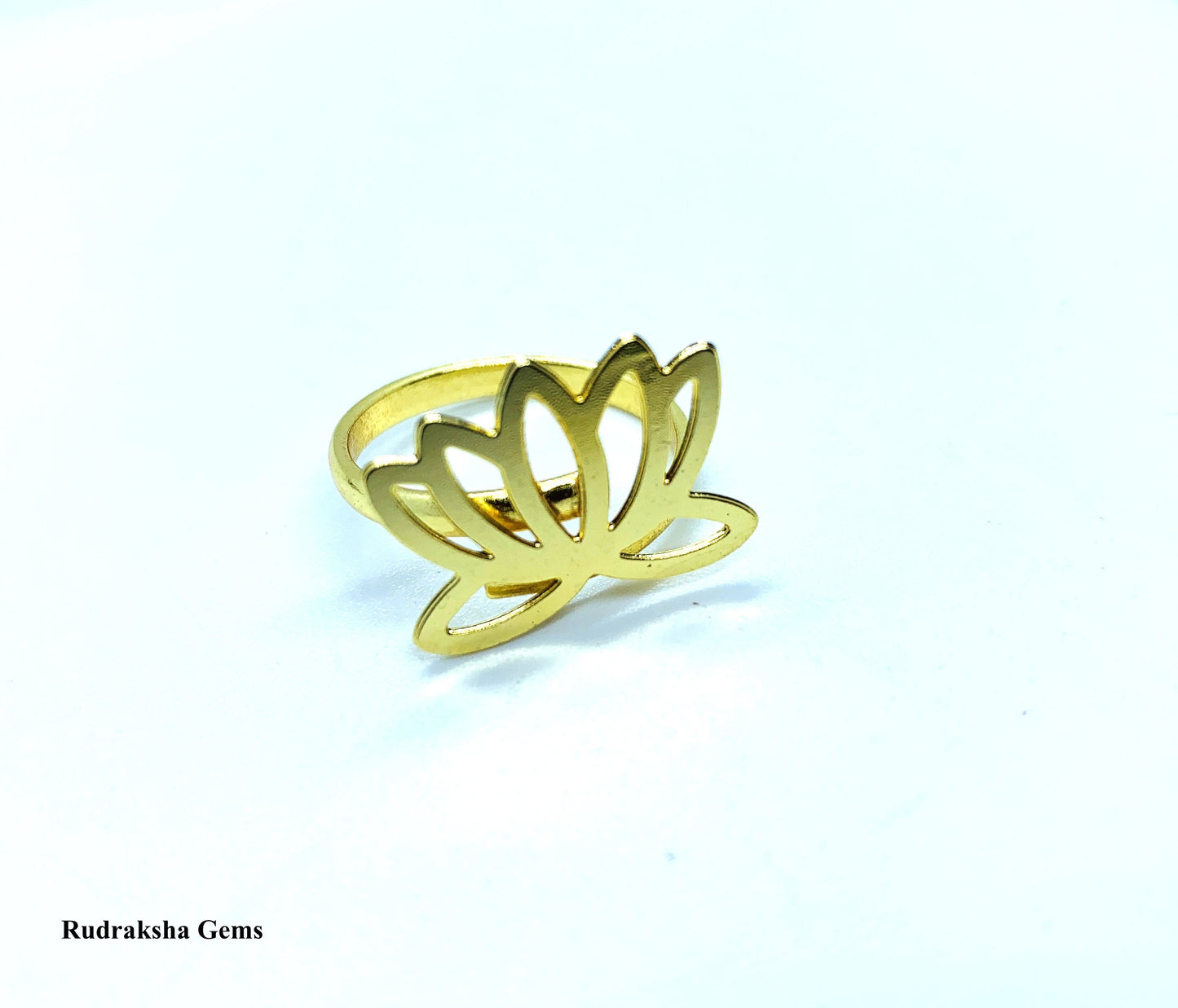 Lotus Ring Brass Adjustable Ring Women Jewellery Designer Handmade Jewelry Ring Gypsy Meditation Jewelry Girls Bohemian Ring Lotus Flower