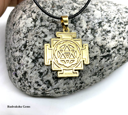 Nav Durga brass pendant kali durga Adi Shakti maa, Sacred amulet, Yoga Meditation Necklace -Yantra Sacred Geometric Pendant Amulet.