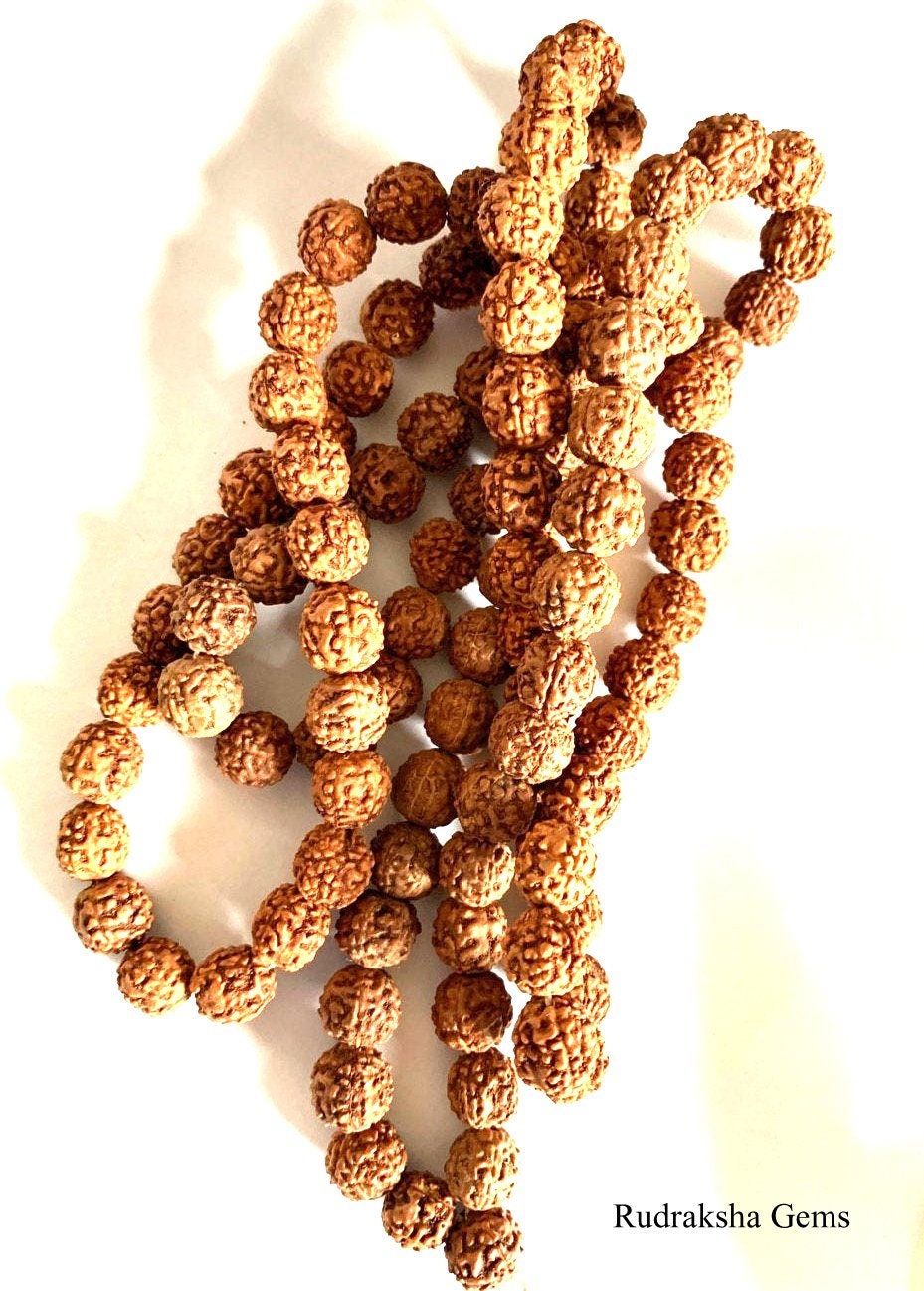 Rudraksha Beads - 11 MM Natural Rudraksha Beads - Loose Rudraksh Beads - Meditation prayer beads - Yoga Jewellry Findings DIY Accessories