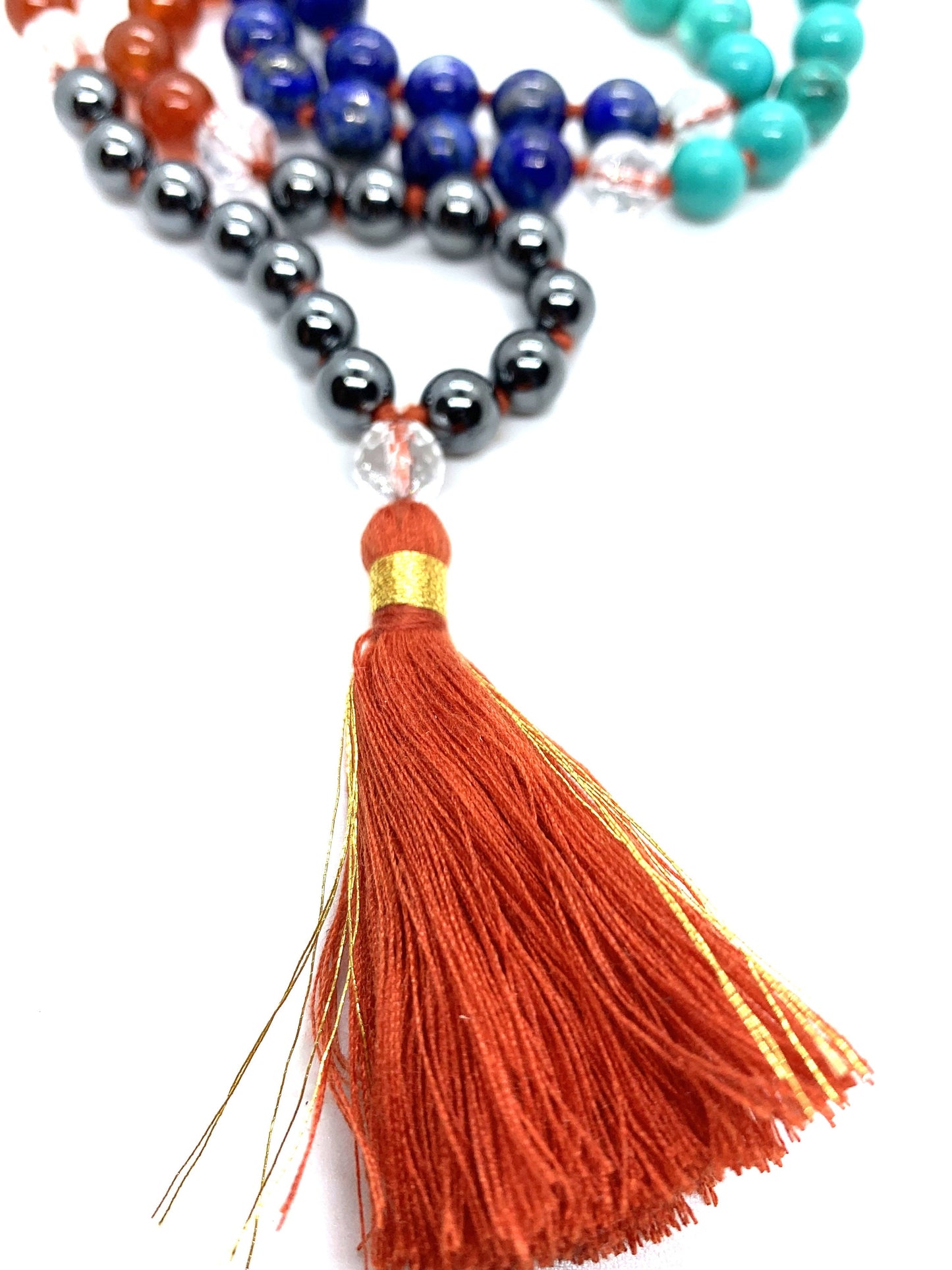 7 CHAKRA Mala Original Gem Stones Premium Japa Mala 108 + 1 beads Meditation Rosary Prayer Yoga Bead Reiki Necklace premium Seven RAINBOW OM