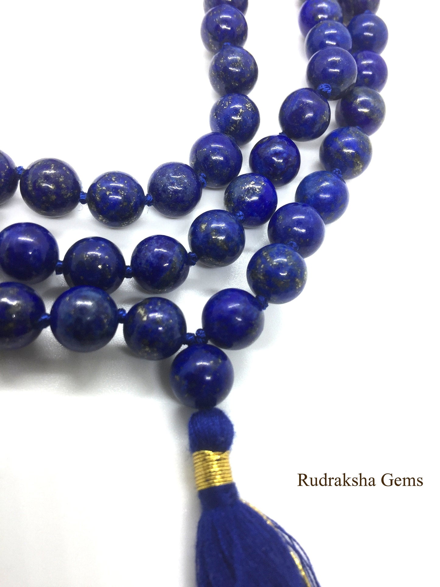 7 mm Natural Blue Lapis Lazuli Mala beads, 108 Buddhist Mala, Enhance Awareness Insight & Intellect, Third Eye Chakra, Communication