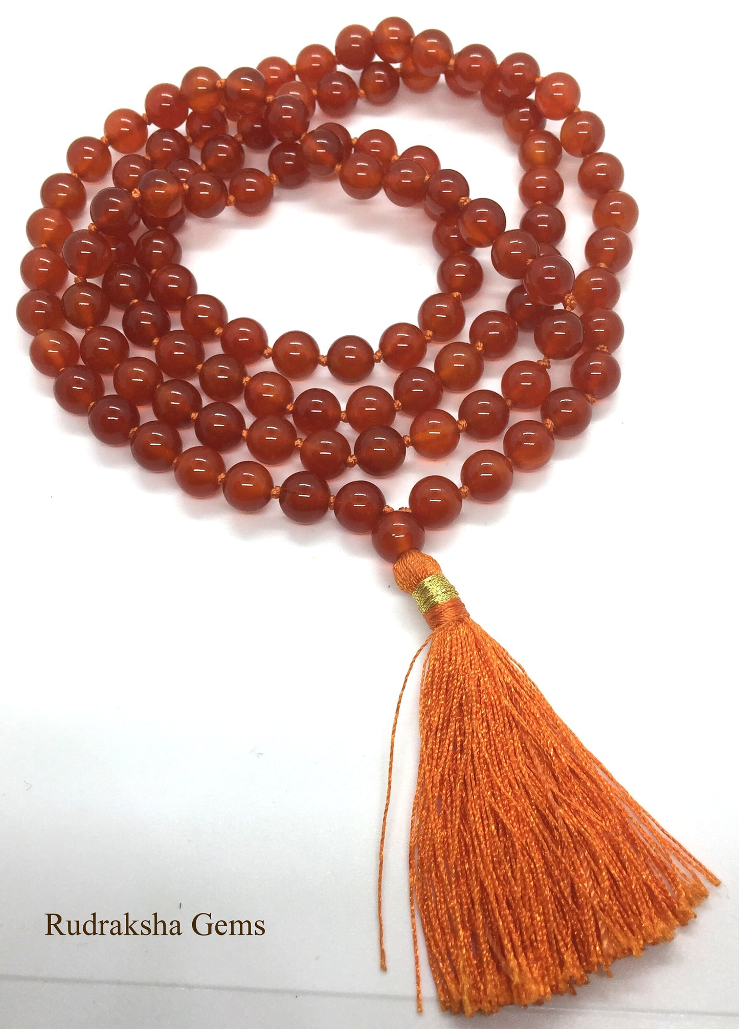 Carnelian Mala / Tassel Necklace / 108 Mala Bead / Mala Bead / Mala Necklace / Sacral Chakra Necklace / Yoga Jewelry / Gift for Him Her