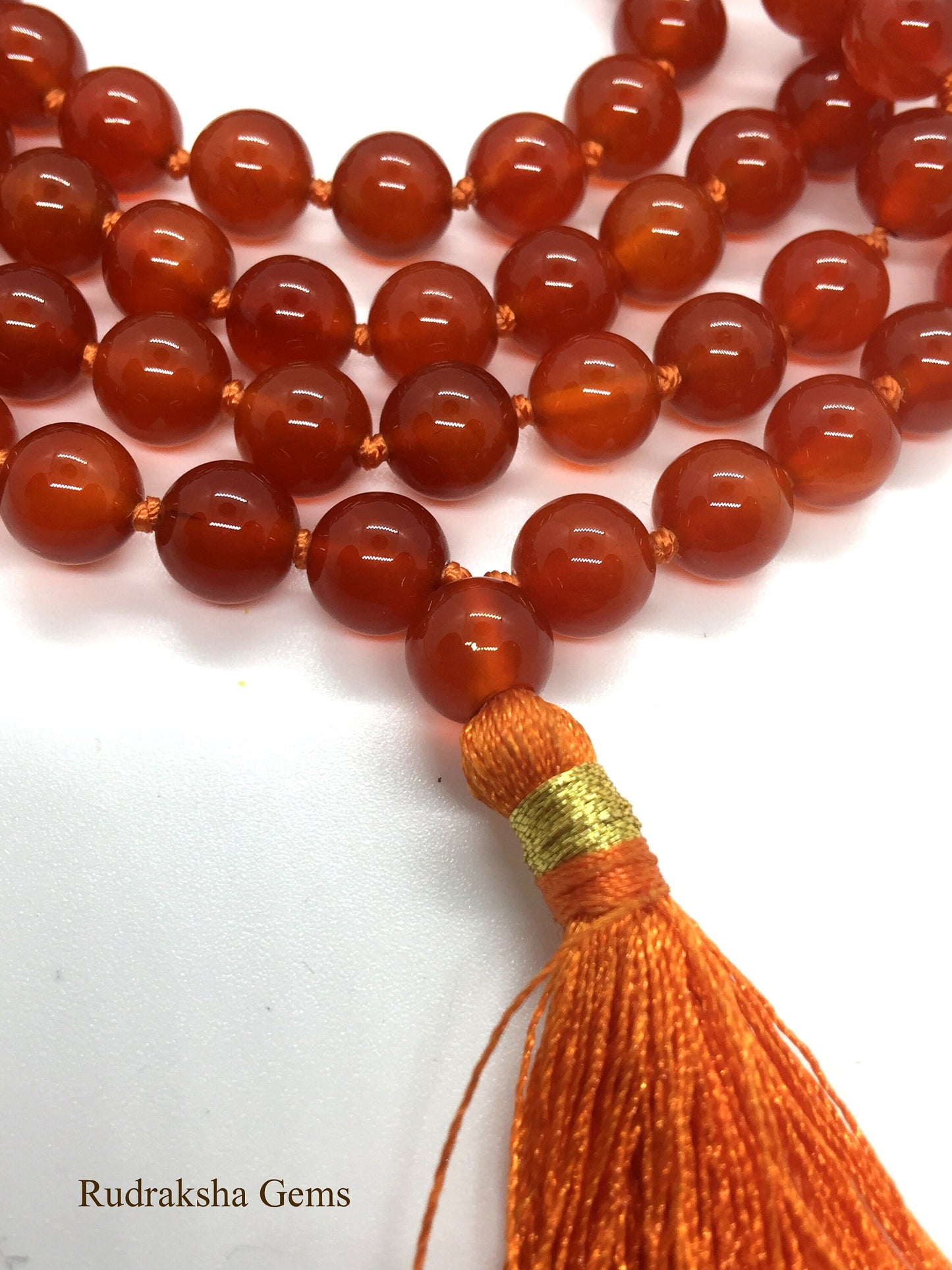 Carnelian Mala / Tassel Necklace / 108 Mala Bead / Mala Bead / Mala Necklace / Sacral Chakra Necklace / Yoga Jewelry / Gift for Him Her