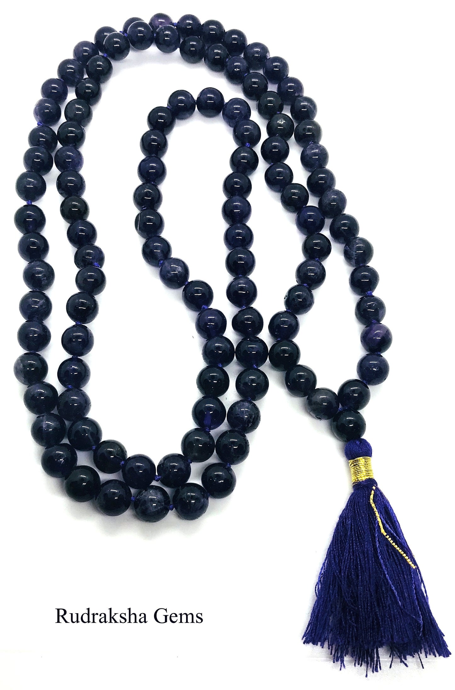 Amethyst Mala Beads, 108 bead Mala, Tassel Mala Necklace, Prayer Beads, Yoga Jewelry, Amethyst Necklace, Japa Mala, Meditation Mala Rosary