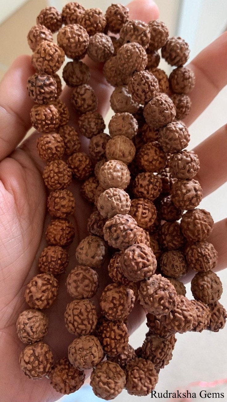 Rudraksha Beads - 11 MM Natural Rudraksha Beads - Loose Rudraksh Beads - Meditation prayer beads - Yoga Jewellry Findings DIY Accessories