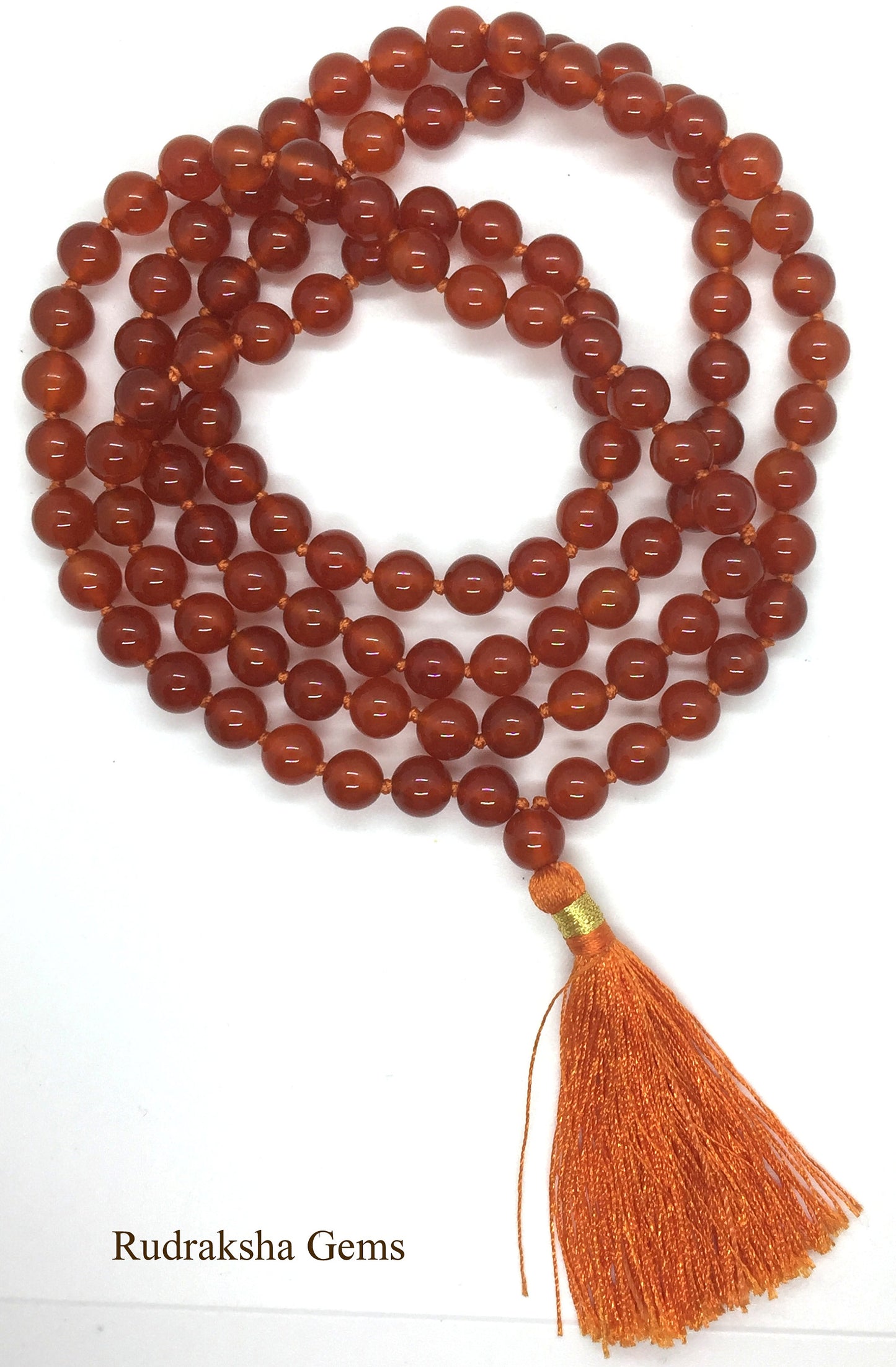 Carnelian Mala / Tassel Necklace / 108 Mala Bead / Mala Bead / Mala Necklace / Sacral Chakra Necklace / Yoga Jewelry / Gift for Him Her