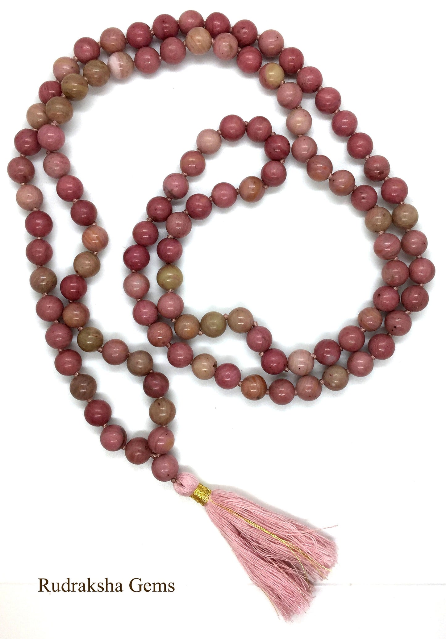 Rhodonite Mala *Hand knotted Mala * 108 meditation Mala beads * Healing Heart Chakra Mala Beads * Healing Heart Chakra Mala Beads