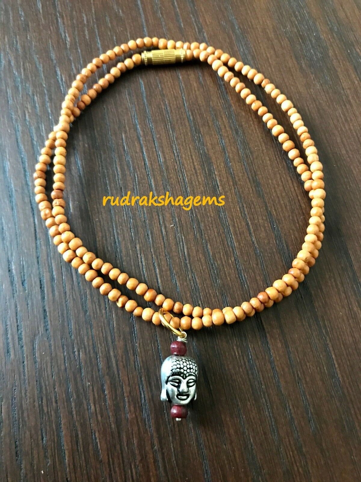 Wooden Buddha necklace - Buddha necklace - Tibetan Choker - Yoga jewellery - Rose wood choker - Buddha pendant necklace, Zen Gift Choker
