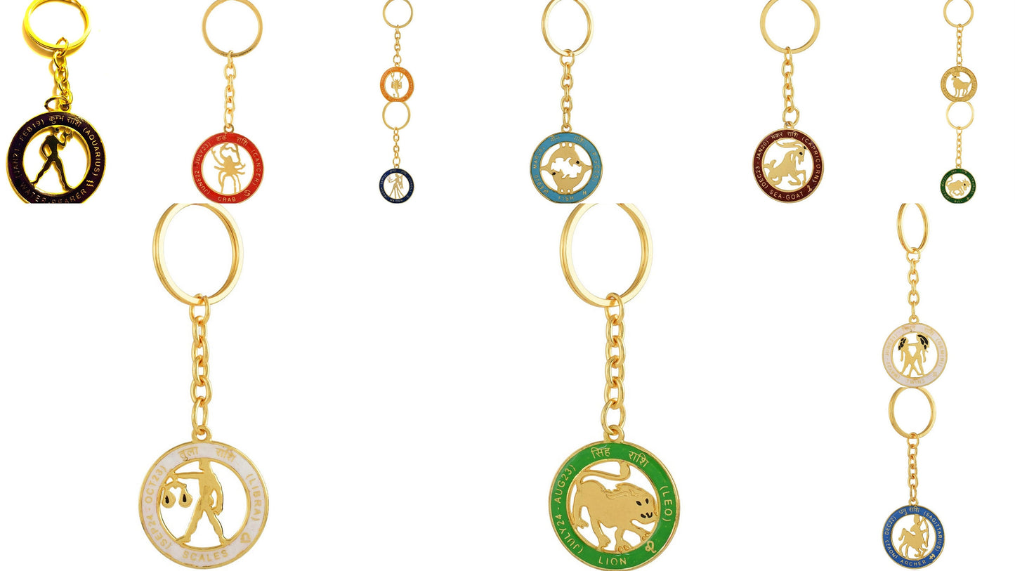 Zodiac Bag Charms, Zodiac Sign Key chain, Bag Charm, Colored Pendant, 12 Zodiac signs, Bagcharm, Keychain, Star Sign Horoscope Birthday Gift