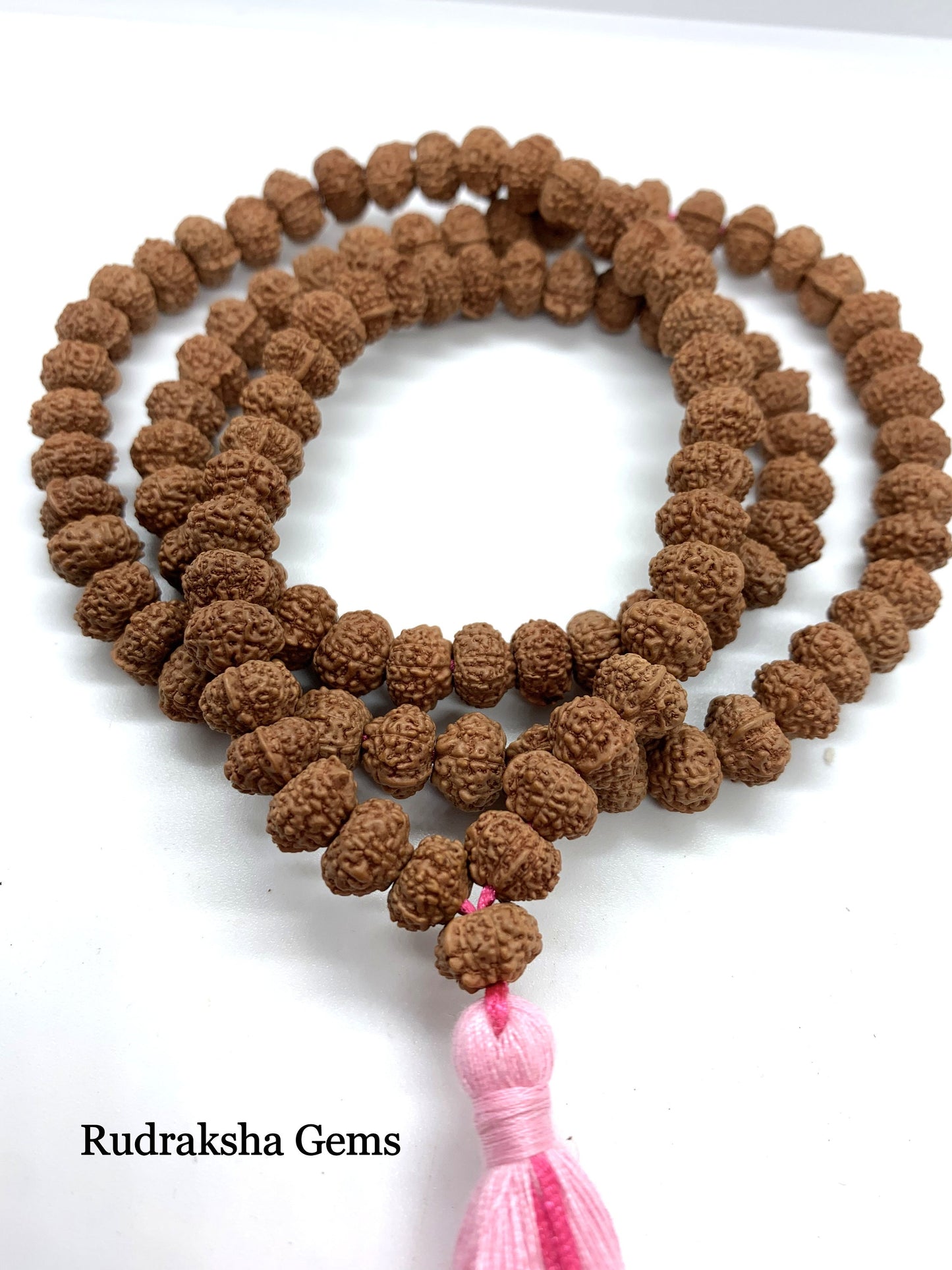 Ganesha Rudraksha Mala Indonesian 108 + 1 Beads with Trunk -Ganesha Rudraksh Beads - Ganesh Rudraksha Mala - Rudraksha Collector Mala