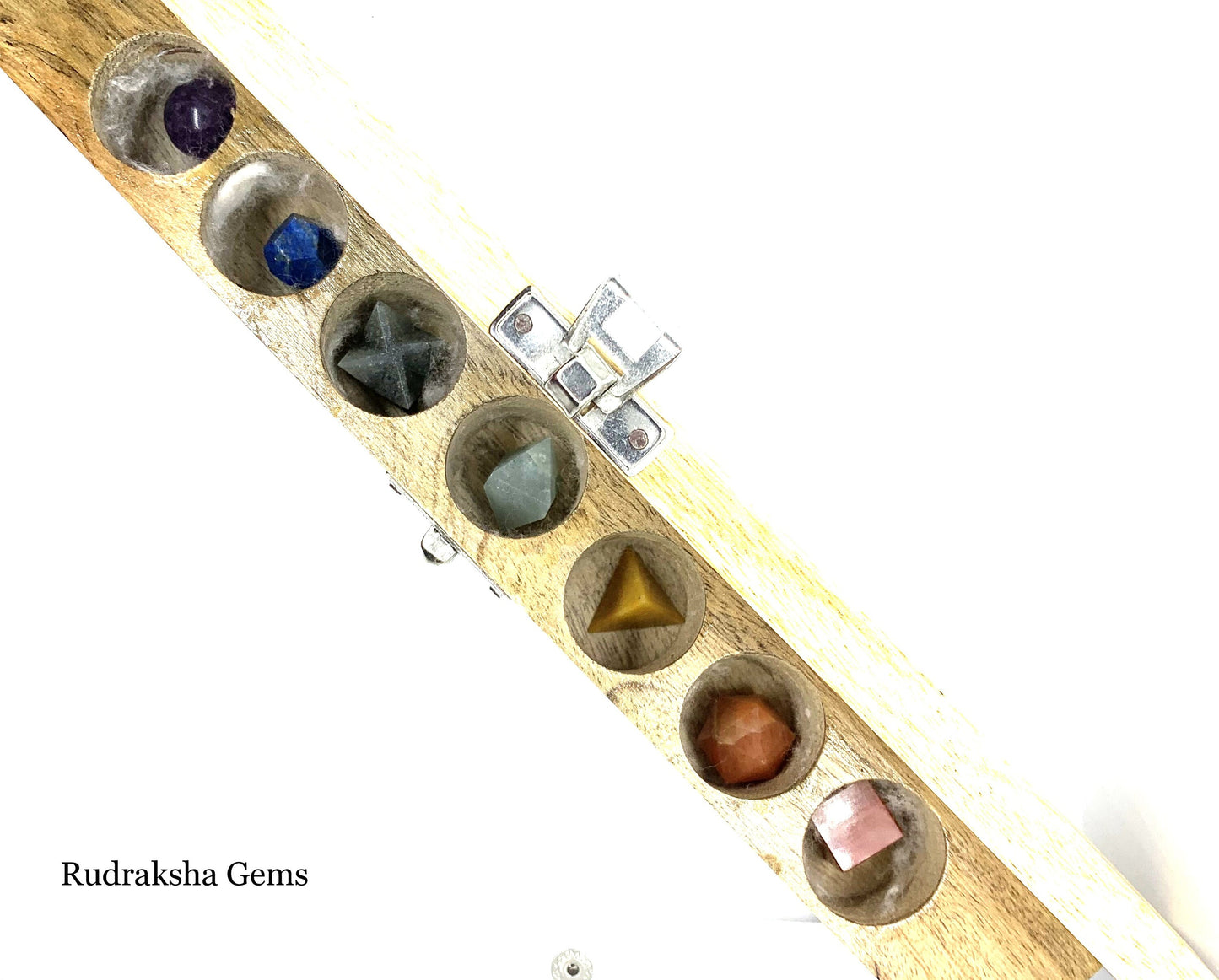 Seven Chakra Crystal Sacred Platonic Geometry Set, Chakra Stone, Merlin Geometry, Set Of 7,  Healing Crystals, Energized multi Stone in Box