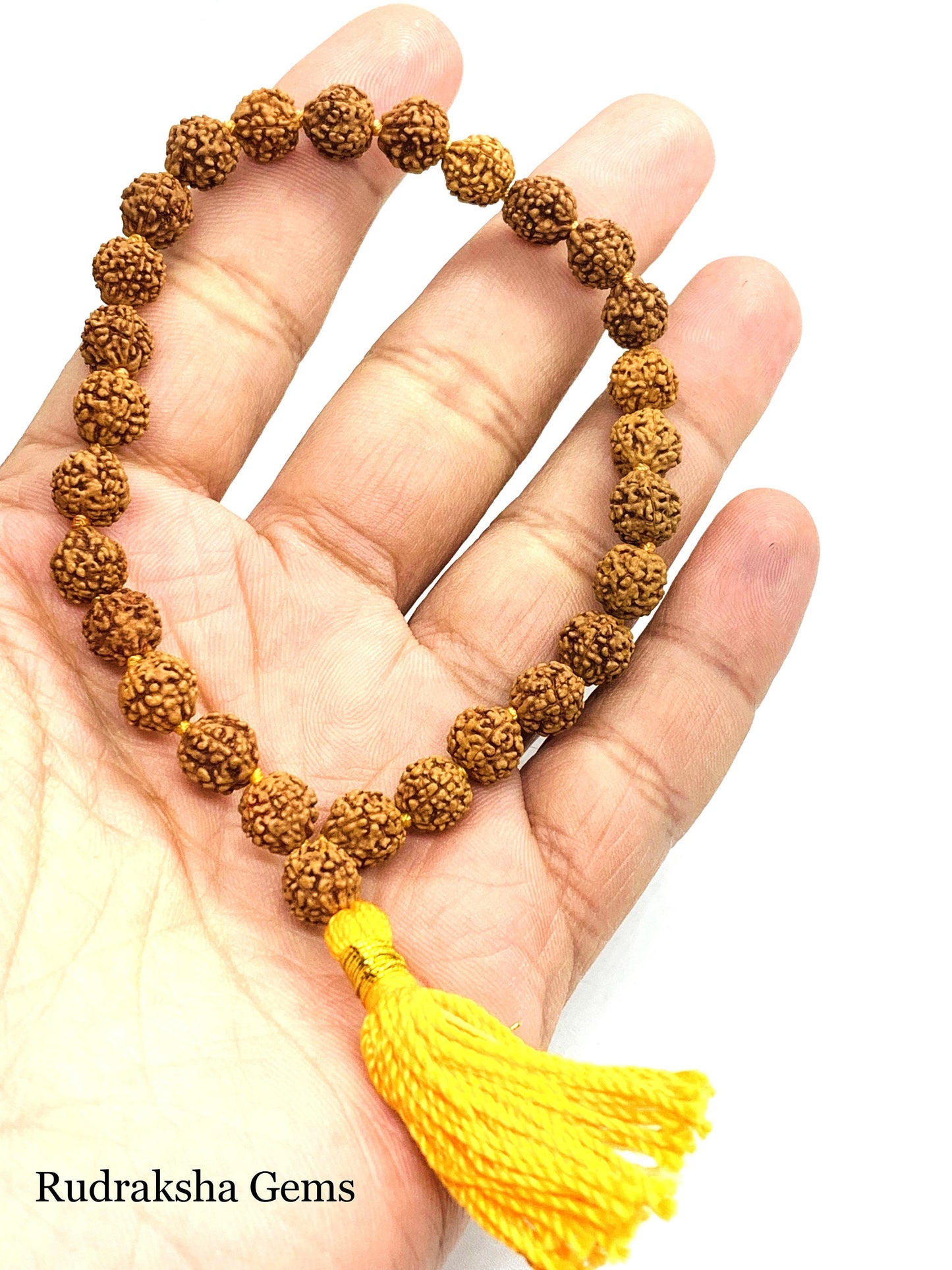 Rudraksha knotted Bracelet- Rudraksha Beads Handmade 27+1 Bracelet Wristband Meditation Yoga lord Shiva Bracelet, Wrist Knotted Yoga Mala