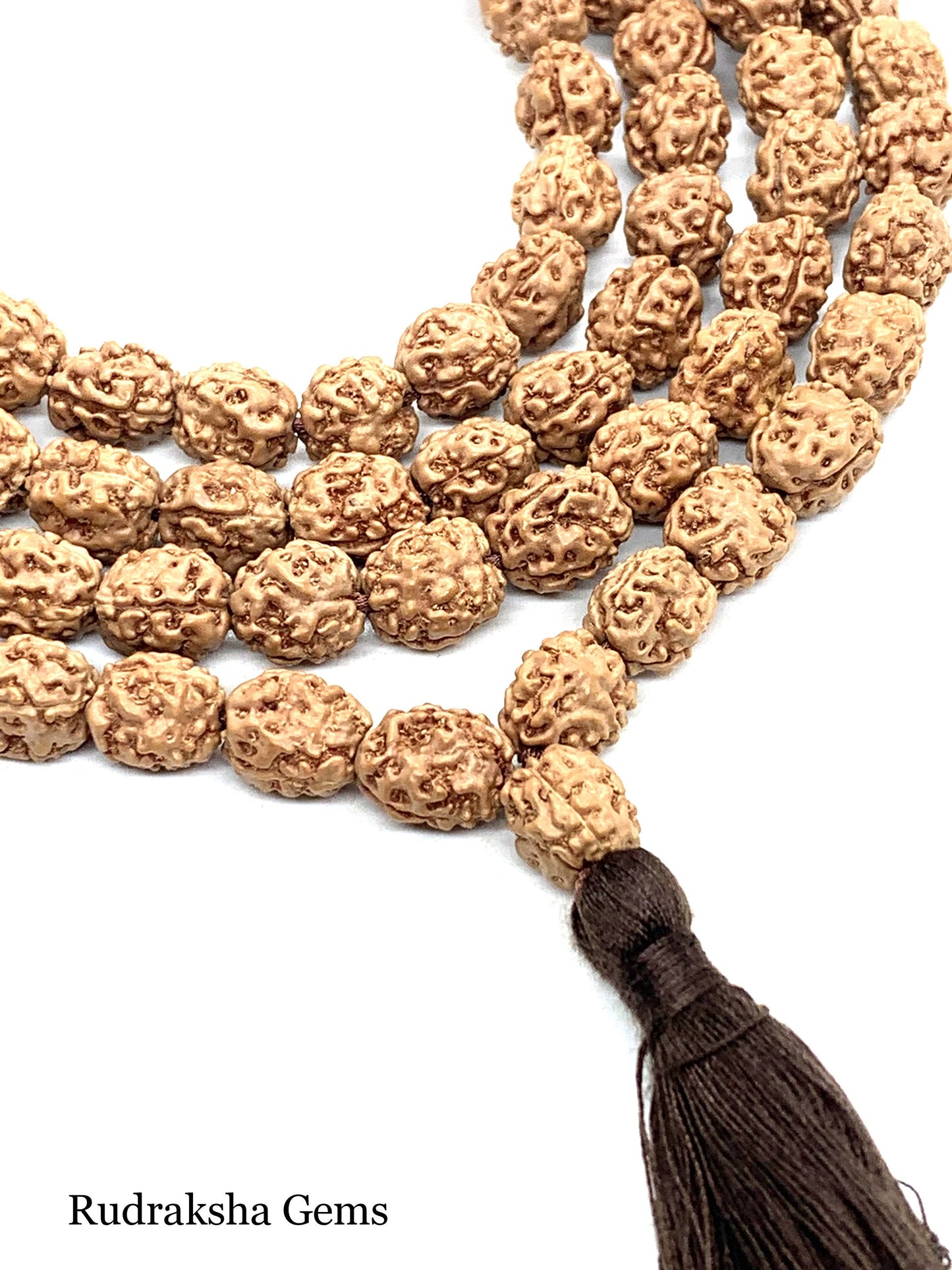 3 Mukhi Rudraksha Mala, 108+1 Genuine Rudraksha beads, Long Tassel Mala, Beautiful Mala, Natural beads, Rudraksh Mala, Japa Prayer beads