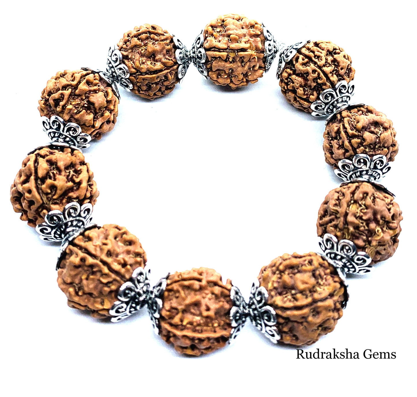 5 MUKHI NEPALESE COLLECTOR 17 mm Rudraksha Seeds Beaded Elasticated Bracelet Elastic Wristband Mala Yoga Meditation Band Shiva Bracelet