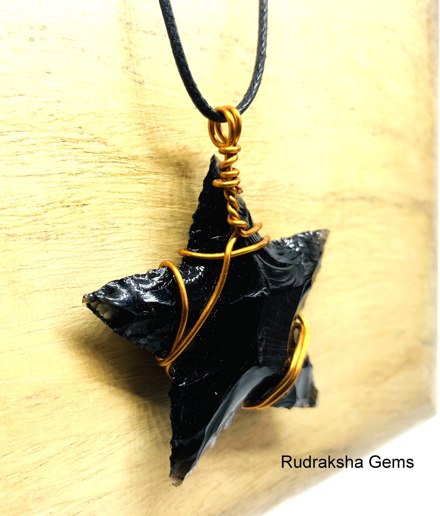 Black obsidian Reiki Energy Charged crystal STAR SHAPE Pendant, Crystal pendant, EMF protection, energy purifier, Protection Reiki Necklace