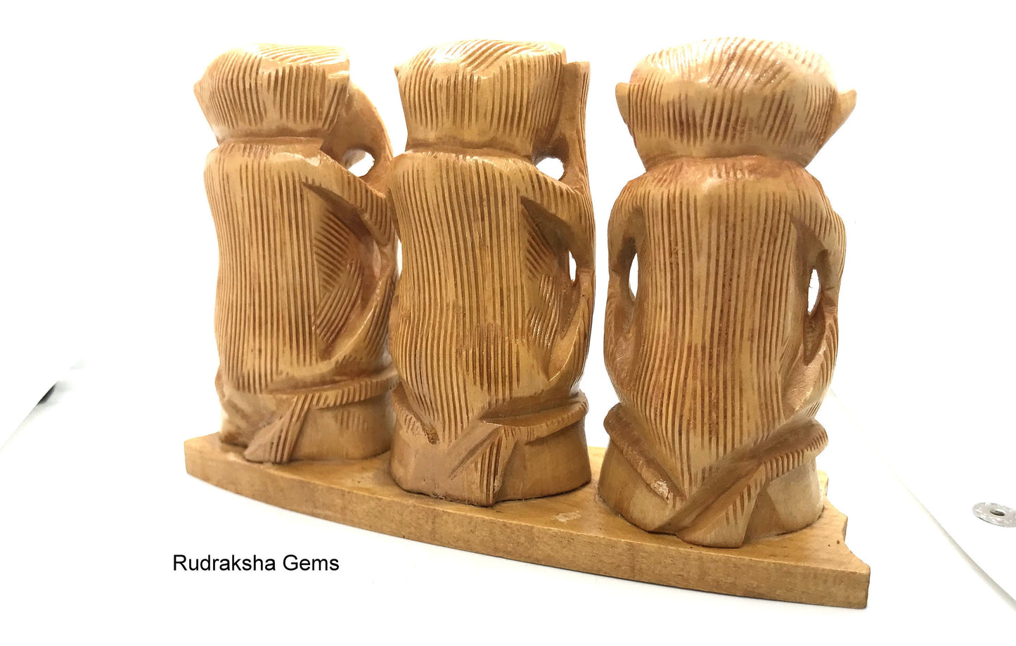 Three wise monkeys wooden statue - Hand made - three monkeys that hear no evil see no evil speak no evil, Hand carved gift for him her Rare