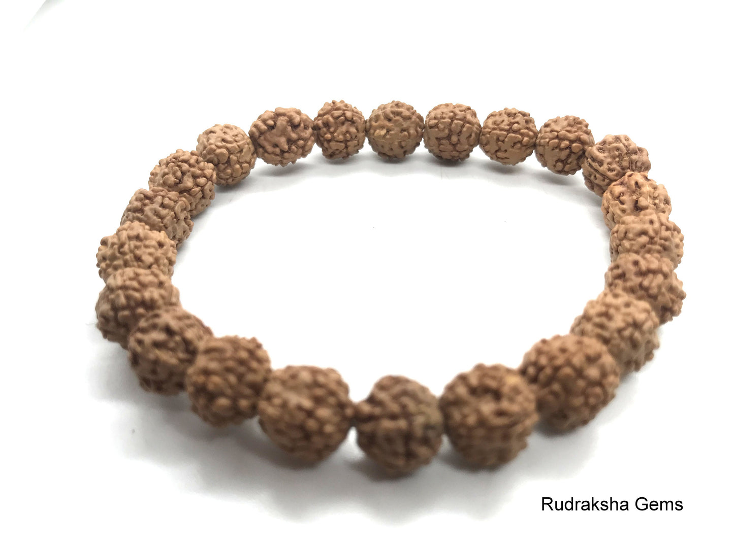 Rudraksha Seeds Beaded Elasticated Bracelet Elastic Wristband Mala Yoga Meditation Band Om Charm Shiva Bracelet