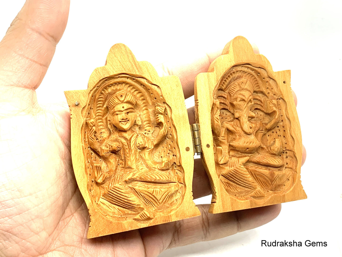 Hand Carved Wooden Folding Hands, Laxmi Ganesha Statue, Laxmi Statue, Ganesha Statue, Wooden Hindu Idol, Hindu God, Elephant God, Kali, Devi