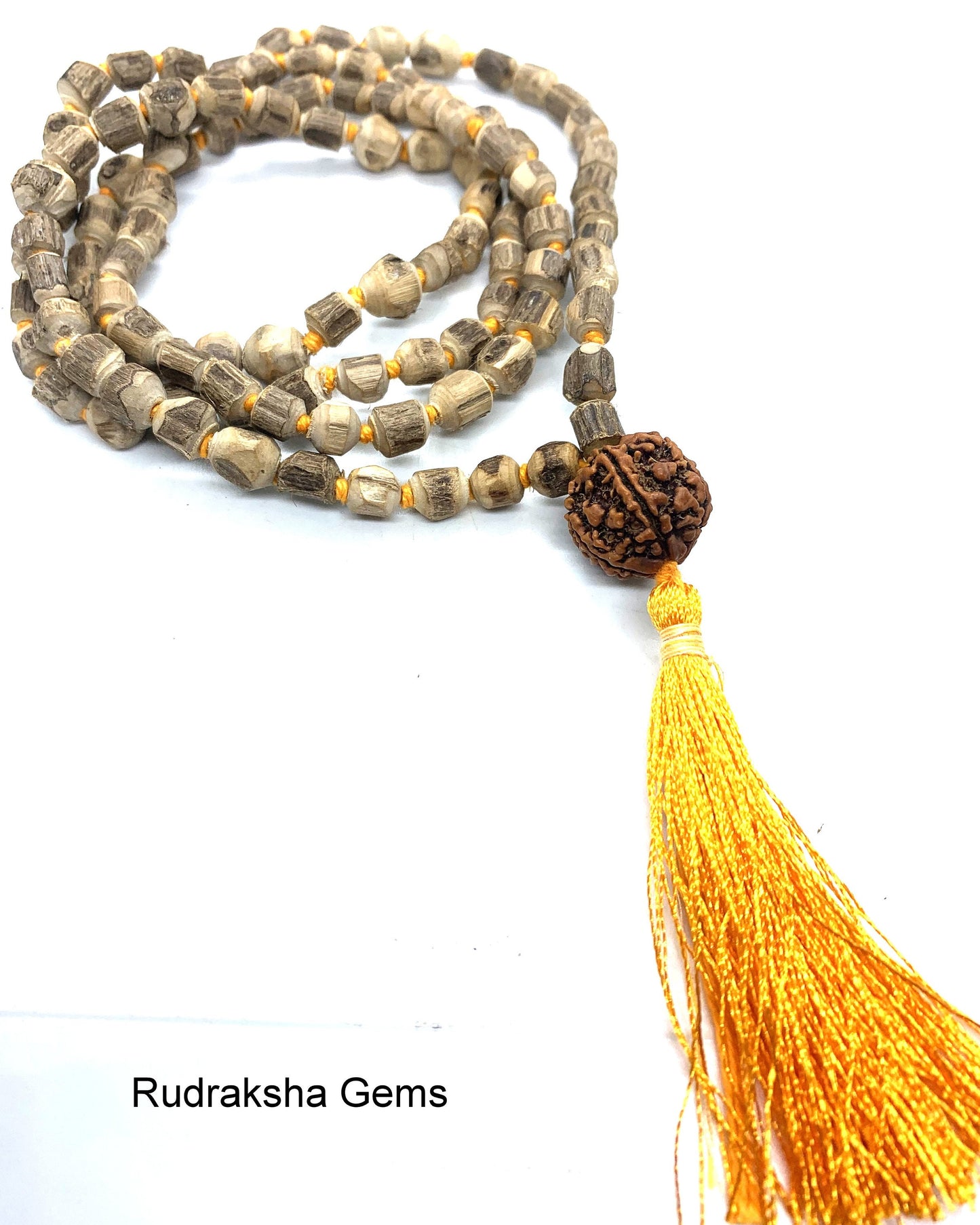 Holy basil (Tulsi) Hand Knotted Japa Mala 108 beads mala purified & blessed - Tusli Japa Mala Yoga Meditation- Rudraksha Guru bead necklace