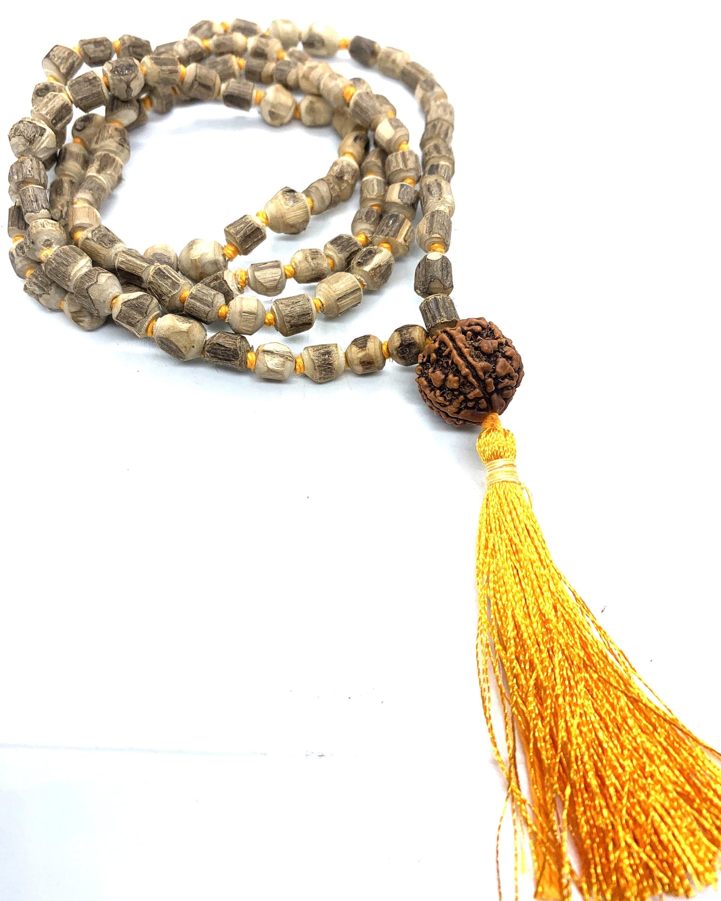 Holy basil (Tulsi) Hand Knotted Japa Mala 108 beads mala purified & blessed - Tusli Japa Mala Yoga Meditation- Rudraksha Guru bead necklace