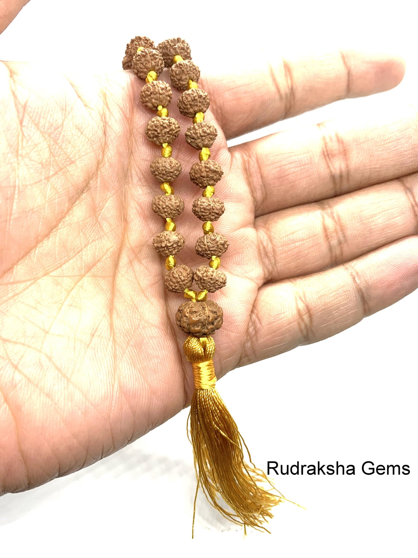 7 Mukhi Rudraksha Mala, 108+1 Genuine Seven facet Rudraksha beads, Long Tassel Mala, Beautiful Mala, Natural beads Japa Mala Yoga beads