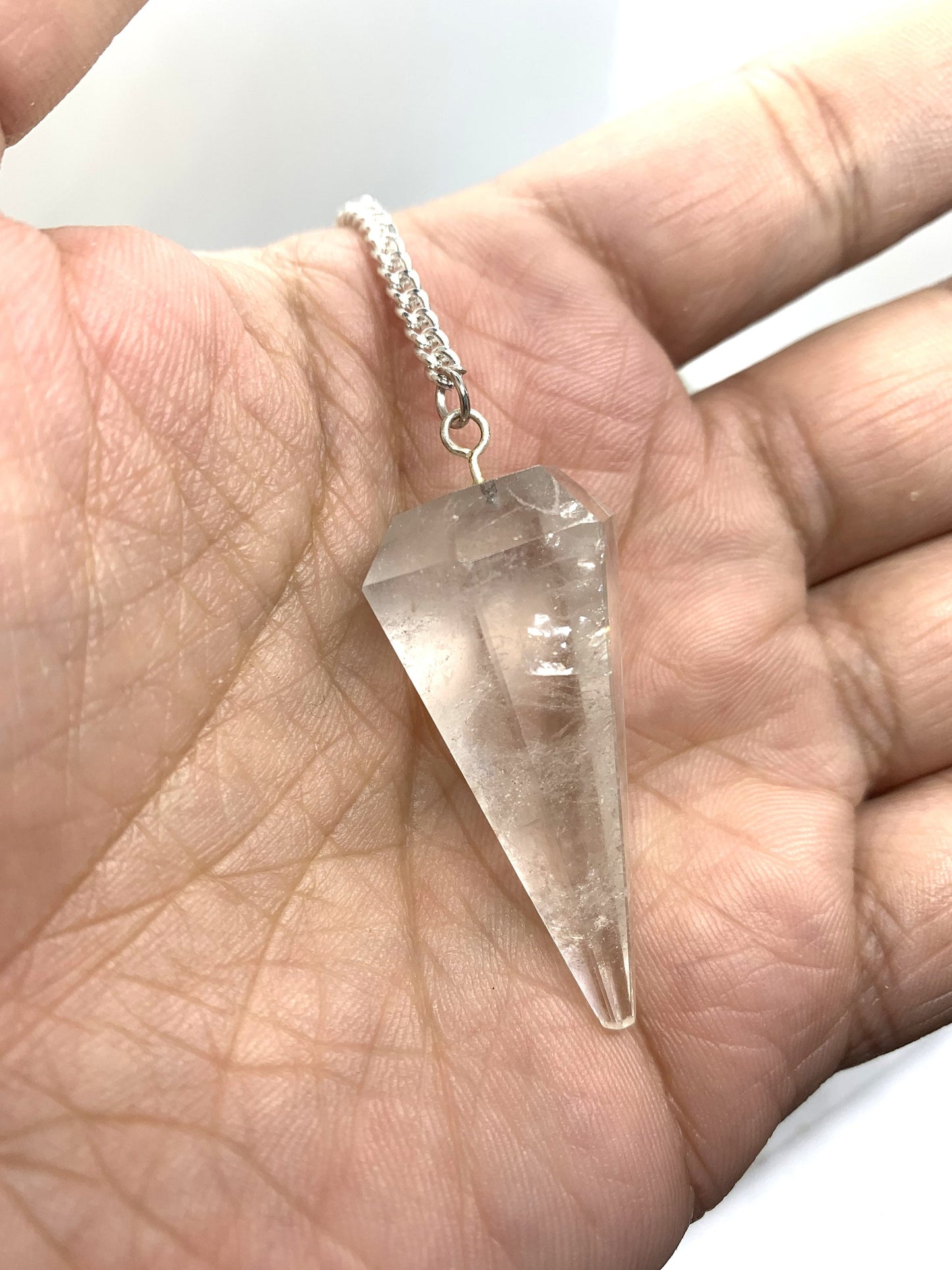 Crystal Quartz Gemstone Point Pendulum Dowsing Crystal Dowser Chakra Healing- Clear Quartz pendulum, Drowsing pendulum, Crystal pendulum