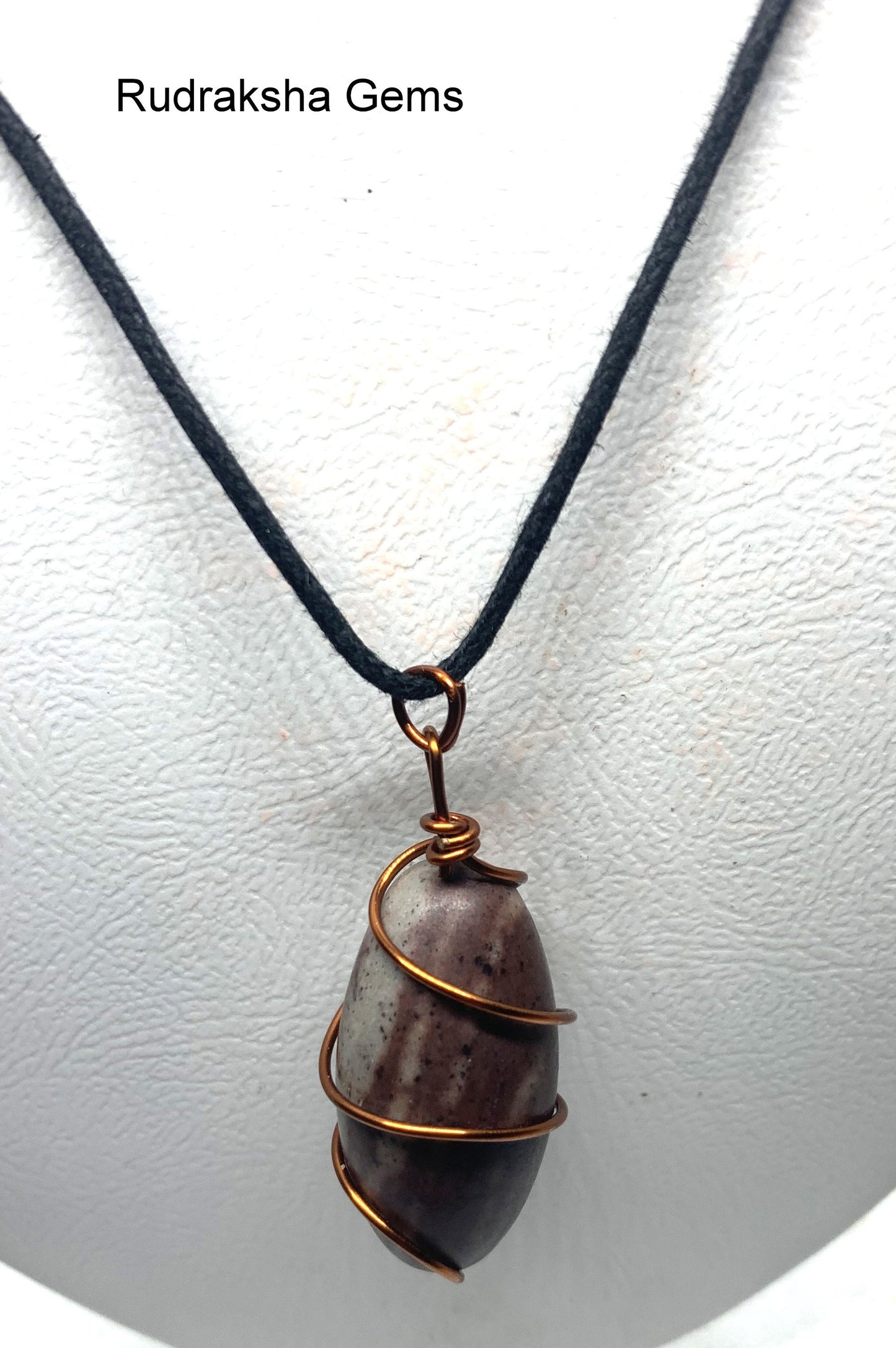 Narmadeshwar Shivling Copper wire wrap Pendant | Natural Indian Narmada River Stone Shivlingam | Lord Shiva Lingam Pendant, Wire wrapped