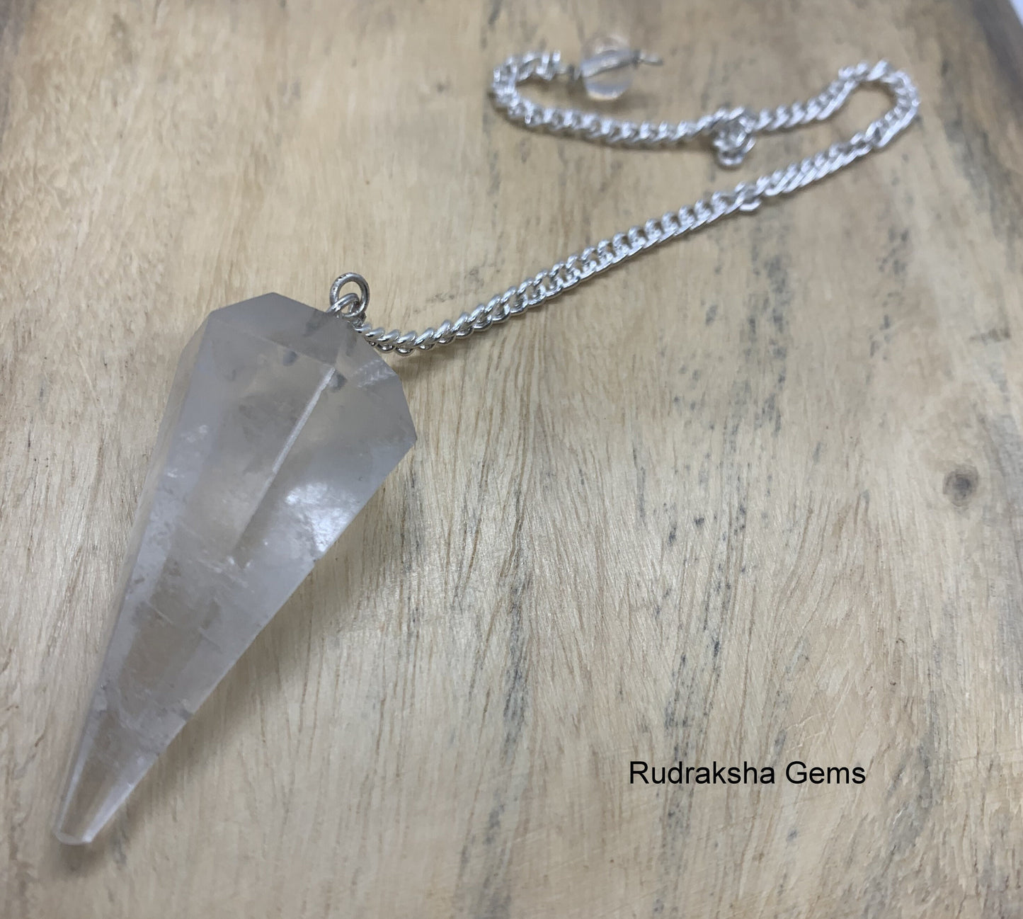 Crystal Quartz Gemstone Point Pendulum Dowsing Crystal Dowser Chakra Healing- Clear Quartz pendulum, Drowsing pendulum, Crystal pendulum