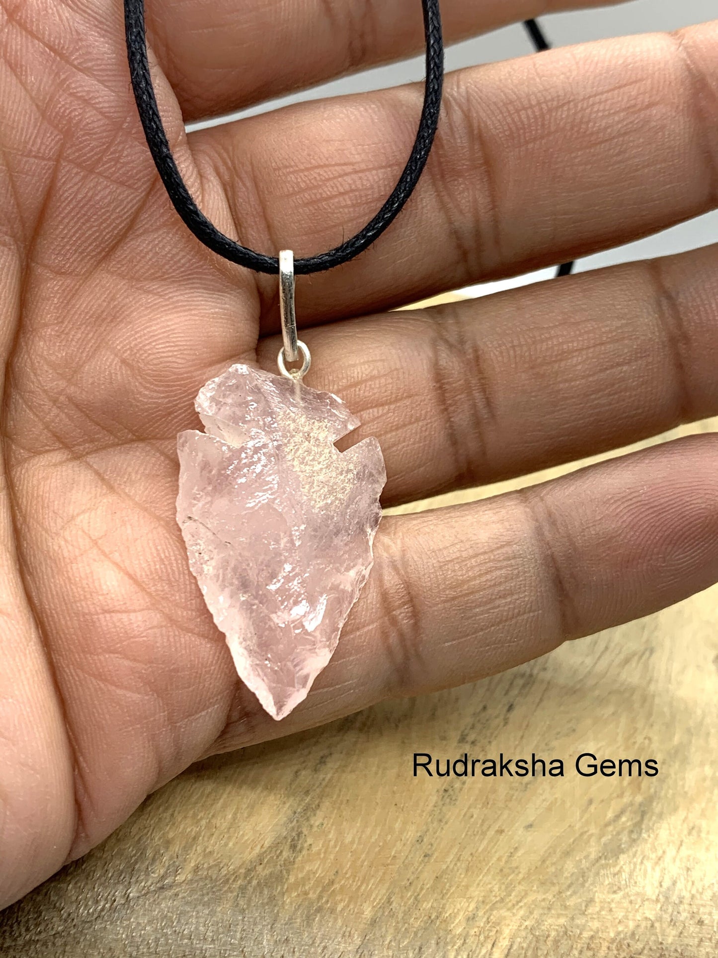 Rose Quartz Arrow head Pendant, Rose Quartz Arrowhead, Rose Quartz Necklace, Small cute Pendant, Boho Jewelry, Reiki Energy Charged Crystal