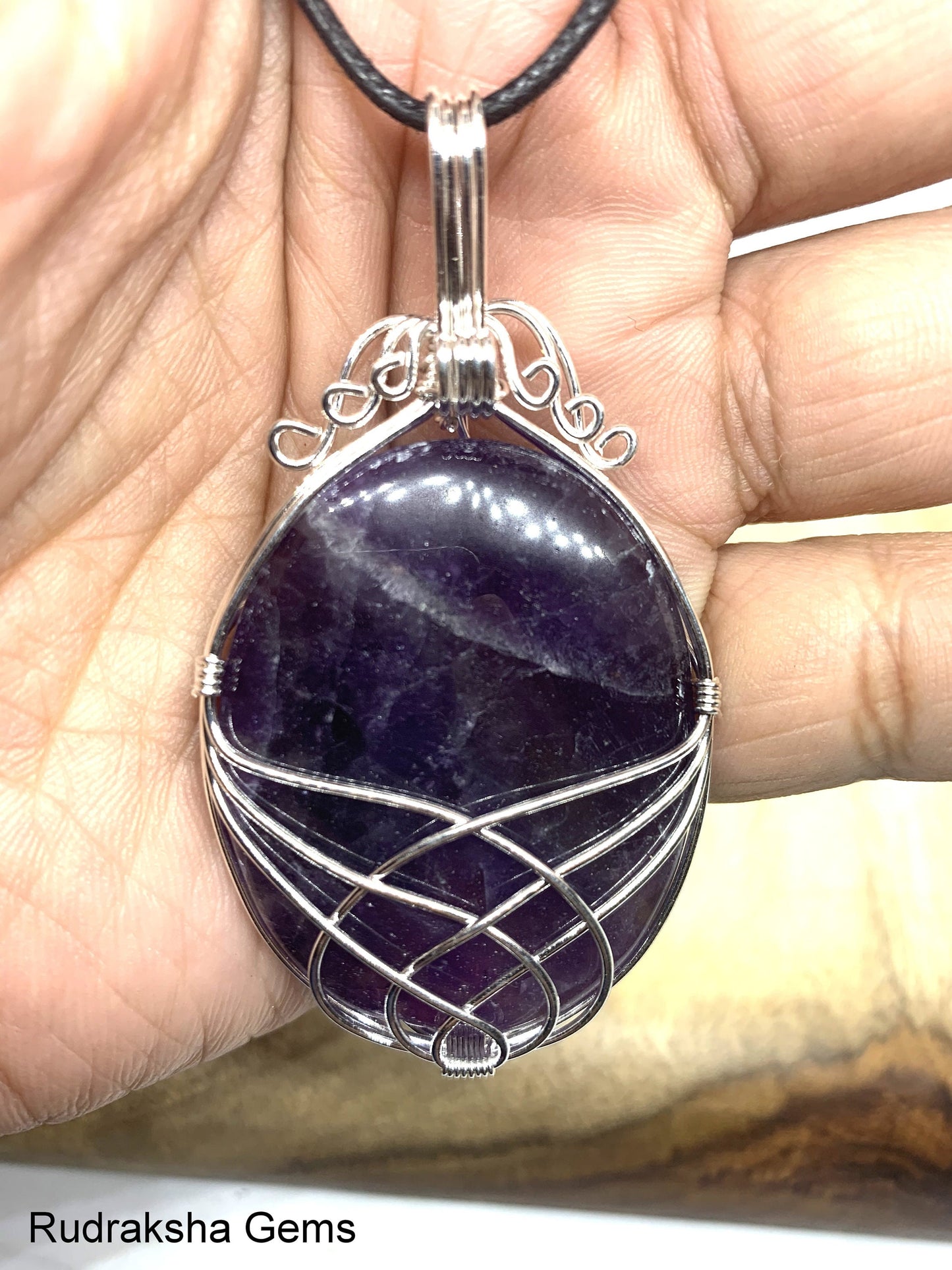 amethyst necklace, amethyst pendant, wire wrapped pendant, birthstone jewelry, amethyst jewelry, purple gemstone necklace, Genuine Amethyst