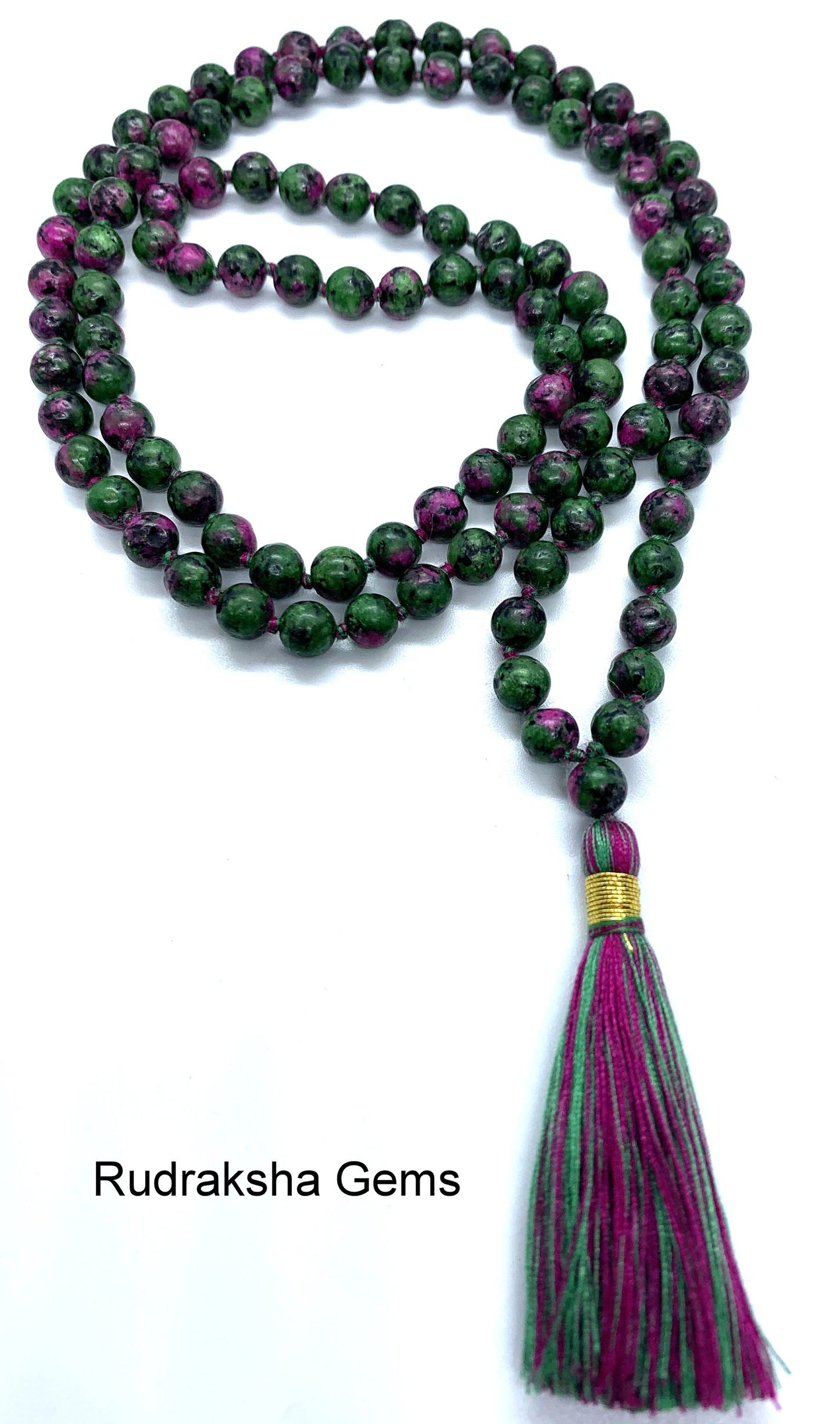 Ruby Zoisite Necklace, Tassel mala, Prayer Necklace, 108 Mala Beads, Ruby Zoisite 6mm Mala, Statement Necklace, Yoga Gifts, Spiritual Mala