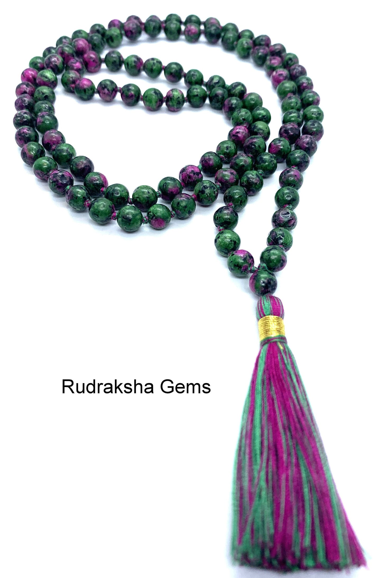 Ruby Zoisite Necklace, Tassel mala, Prayer Necklace, 108 Mala Beads, Ruby Zoisite 6mm Mala, Statement Necklace, Yoga Gifts, Spiritual Mala