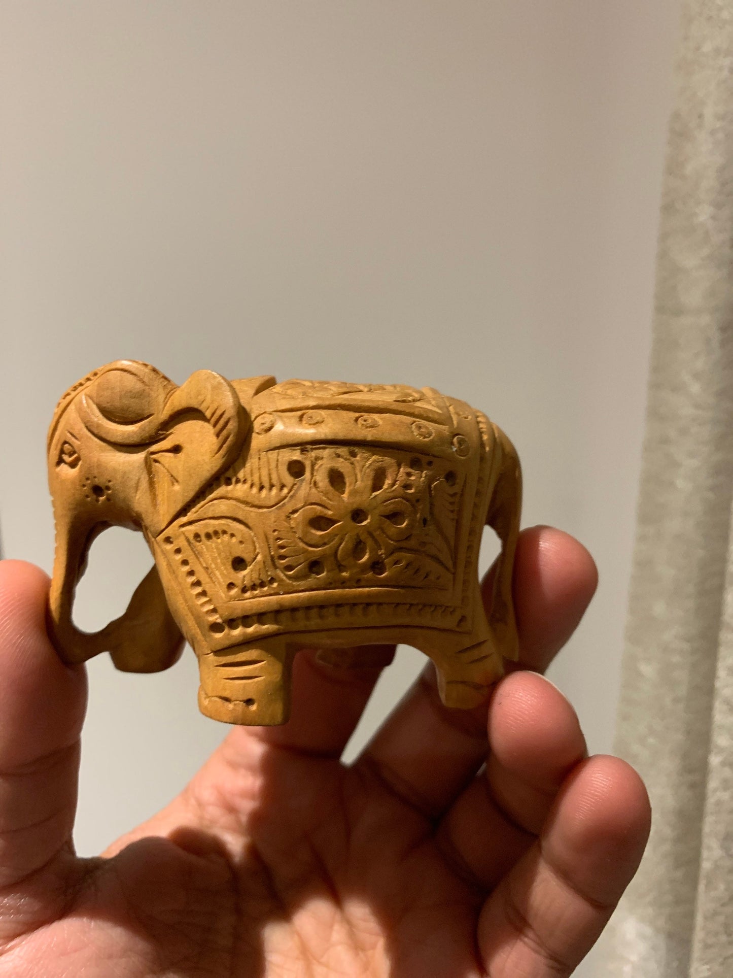 Beautiful Hand Carved Elephant, Wooden Elephant, Indian handicraft, gift, home decor, wooden art-Made with Solid Wood, Elephant figurine