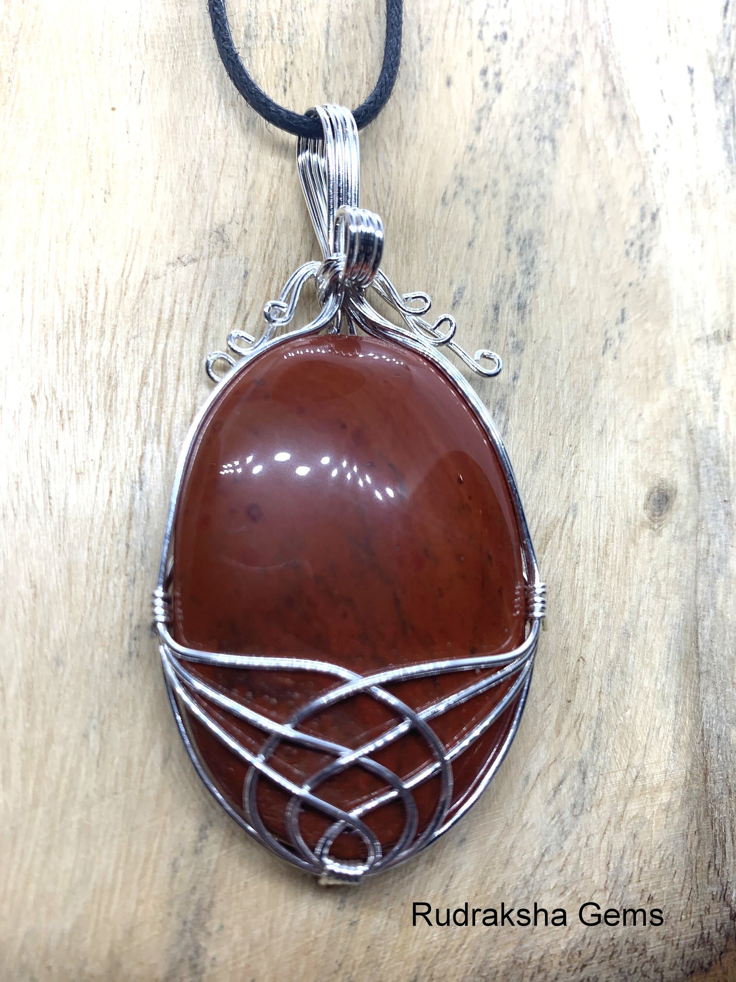 Red Jasper wire wrapped crystal pendant necklace, Handmade Necklace, Artisan Gemstone Jewelry, Mother Earth pendant, Perfect Gift for all