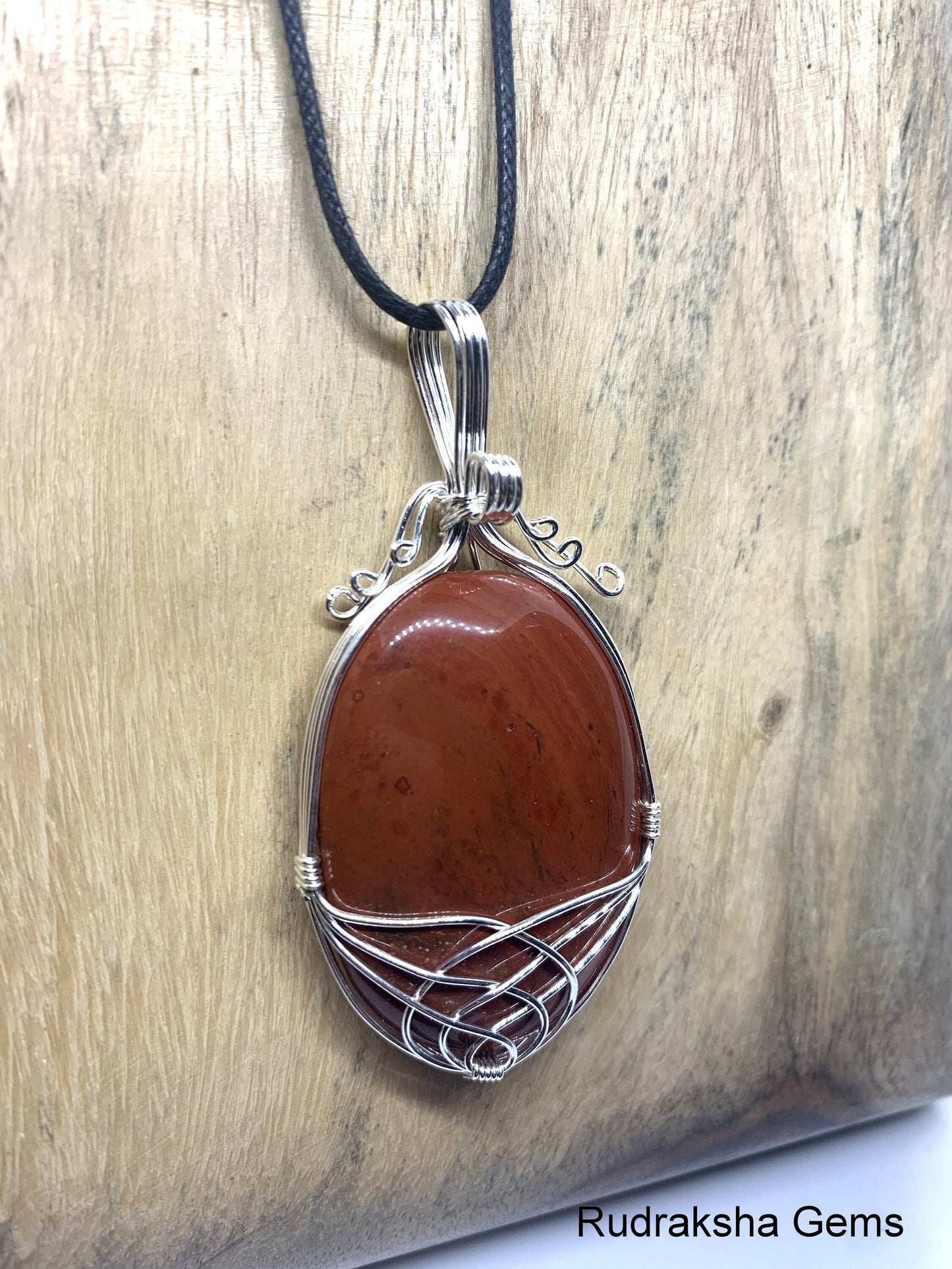 Red Jasper wire wrapped crystal pendant necklace, Handmade Necklace, Artisan Gemstone Jewelry, Mother Earth pendant, Perfect Gift for all