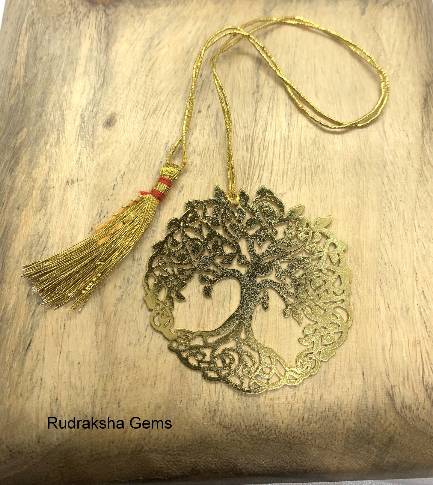 Tree of Life, Buddha, Jesus - Gold Plated bookmark with Zari Tassel, Tree of Life Bookmark, Jesus Bookmark, Buddha bookmark, Ideal Gift