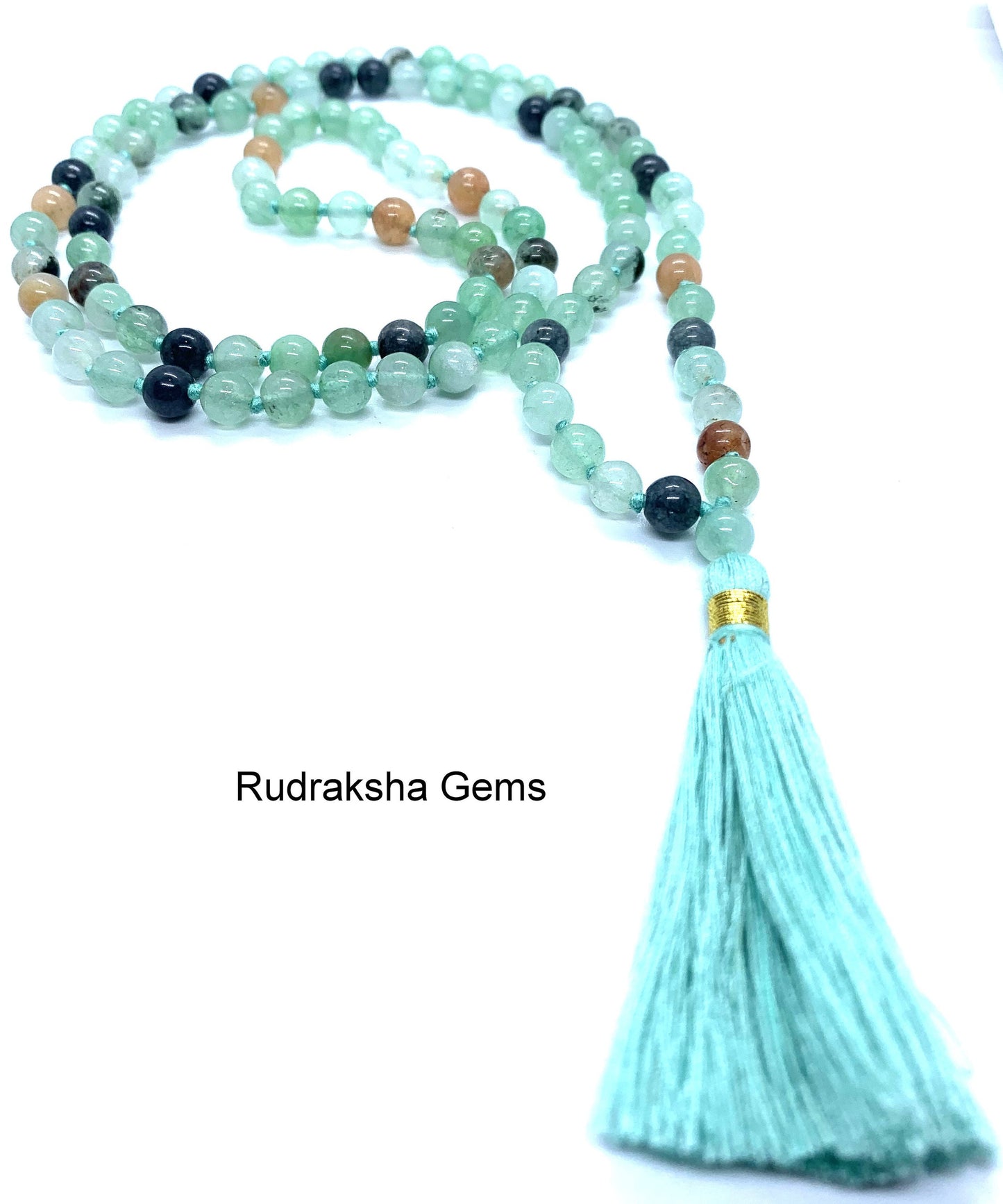 Amazonite 6mm beads Necklace, Tassel mala, Prayer Necklace, 108 Mala Beads, Amazonite Mala, Statement Necklace, Yoga Gifts, Spiritual Mala