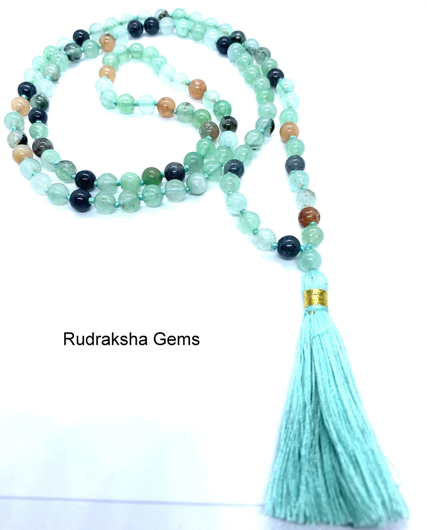 Amazonite 6mm beads Necklace, Tassel mala, Prayer Necklace, 108 Mala Beads, Amazonite Mala, Statement Necklace, Yoga Gifts, Spiritual Mala