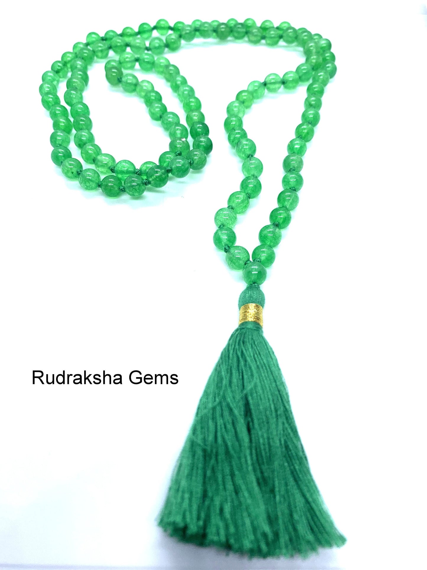 Green Jade 6mm beads Necklace, Tassel mala, Prayer Necklace, 108 Mala Beads, Green Jade Mala, Statement Necklace, Yoga Gifts, Spiritual Mala