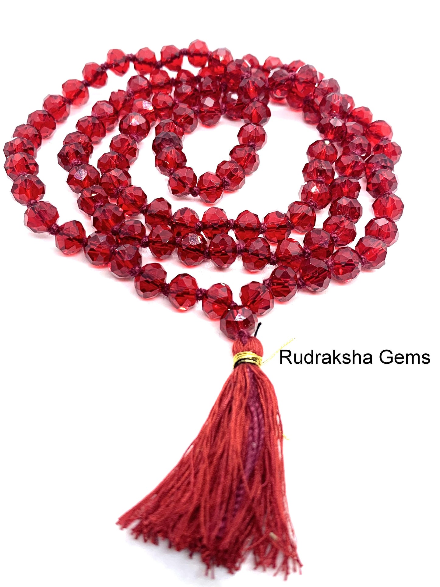 Red Quartz Necklace, Tassel mala, Prayer Necklace, 108 Mala Beads, Ruby Jade 6mm Mala, Statement Necklace, Yoga Gifts, Spiritual Mala