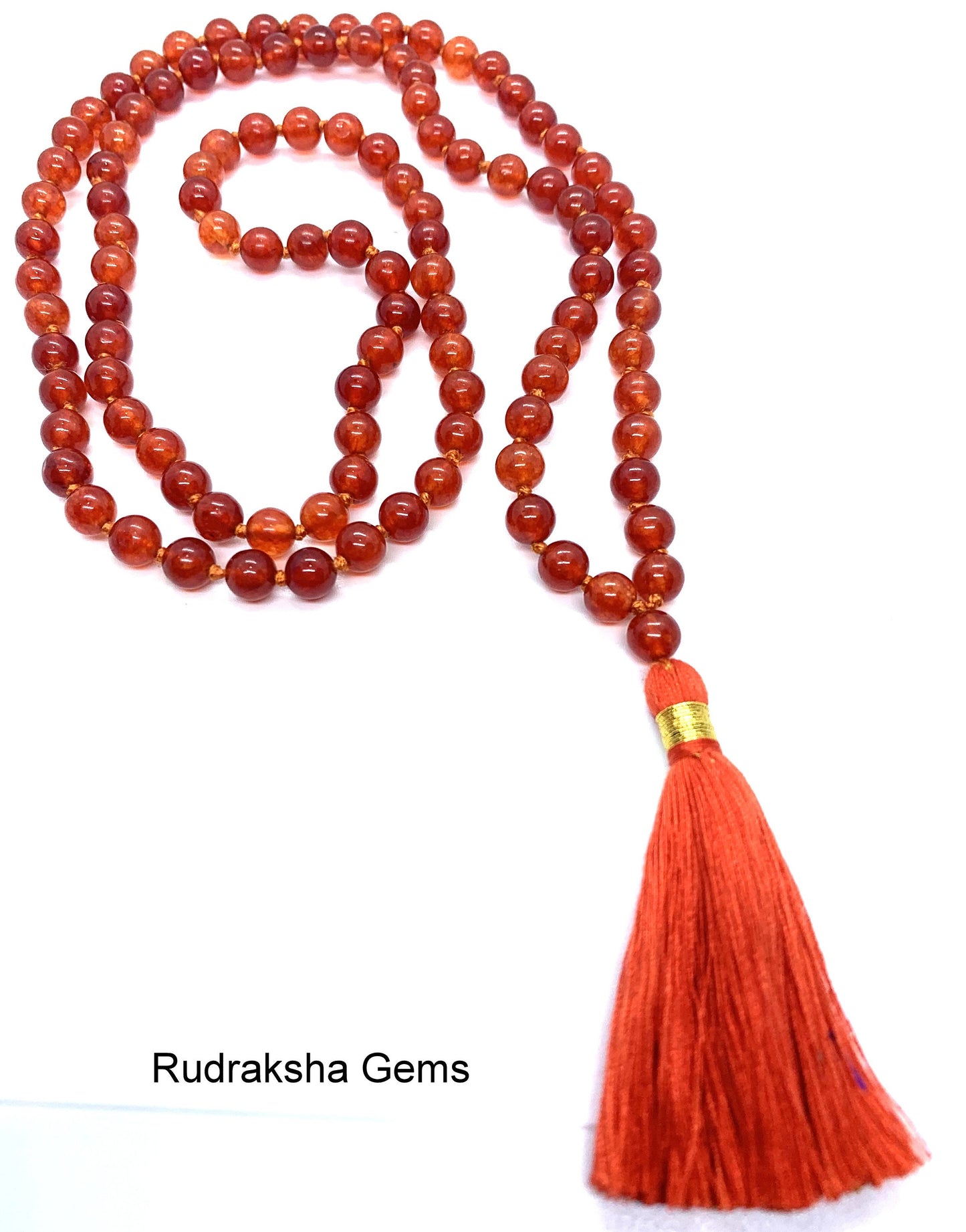 Carnelian 6mm beads Necklace, Tassel mala, Prayer Necklace, 108 Mala Beads, Carnelian Mala, Statement Necklace, Yoga Gifts, Spiritual Mala